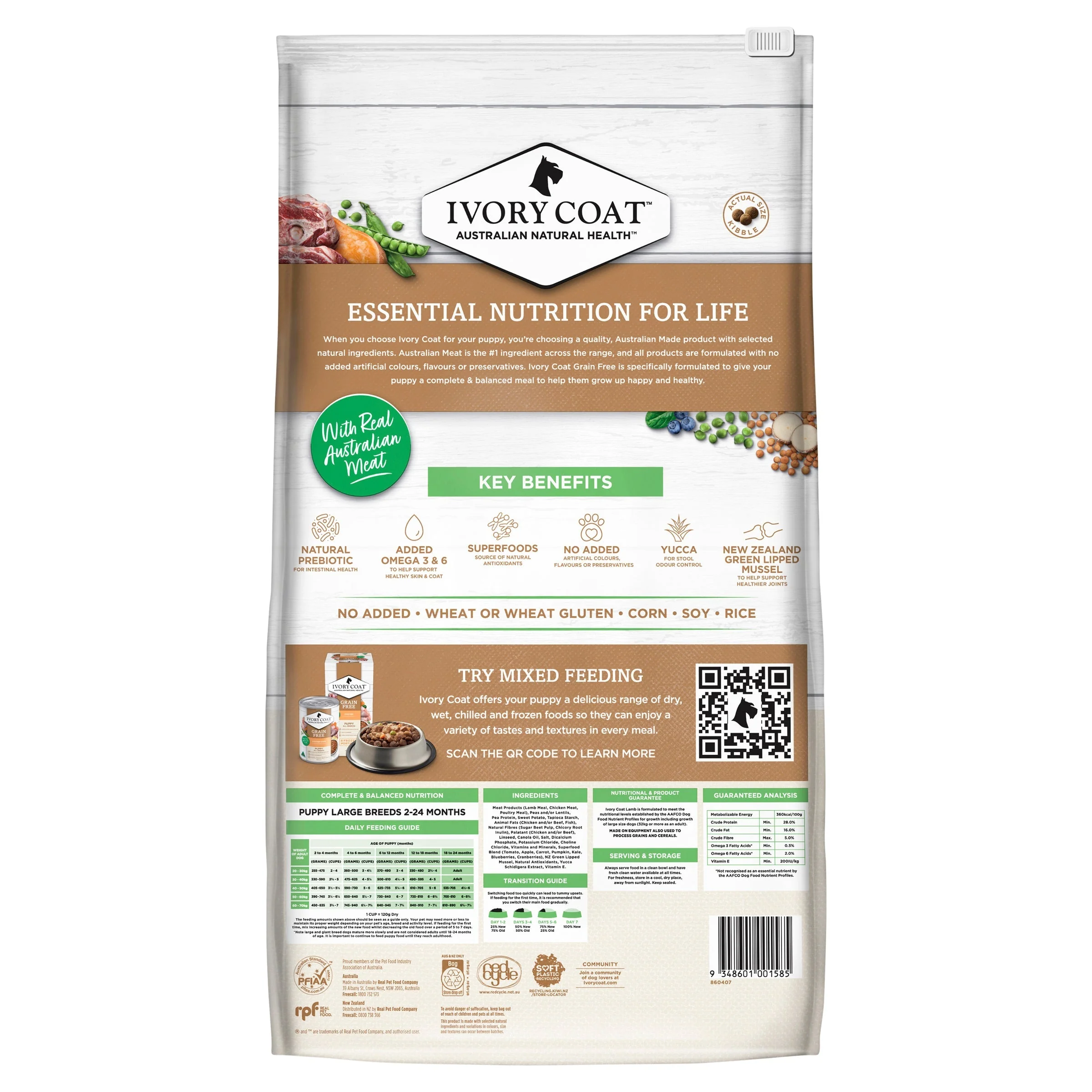 Ivory Coat Grain Free Lamb Large Breed Puppy Dry Food 13kg - Image 2