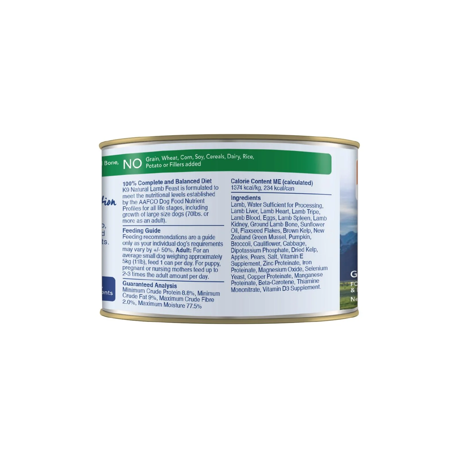 K9 Natural Lamb Feast Wet Dog Food 170g x 12 - Image 3