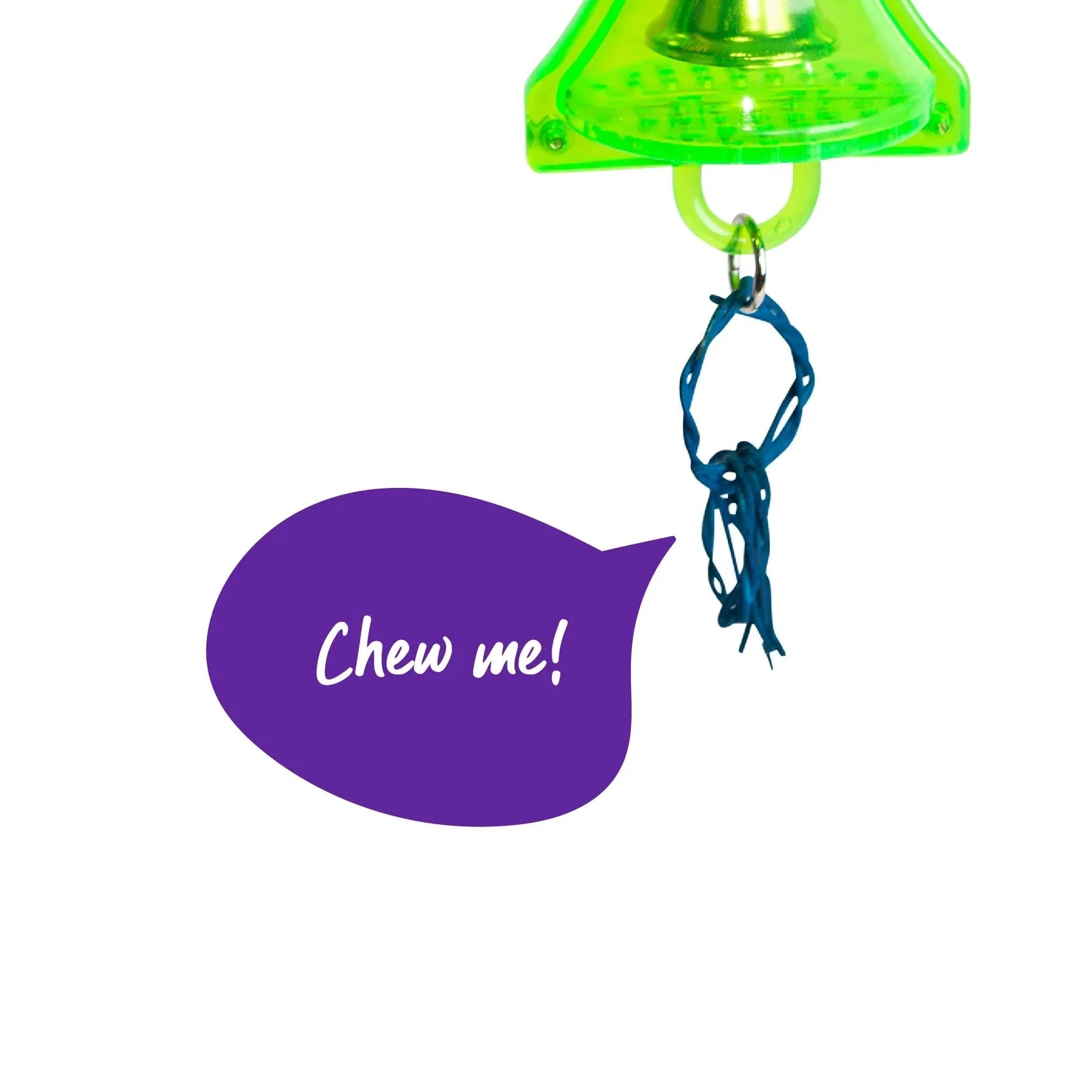 Kazoo Bird Toy Acrylic Bell with Wicker Rings Small - Image 3