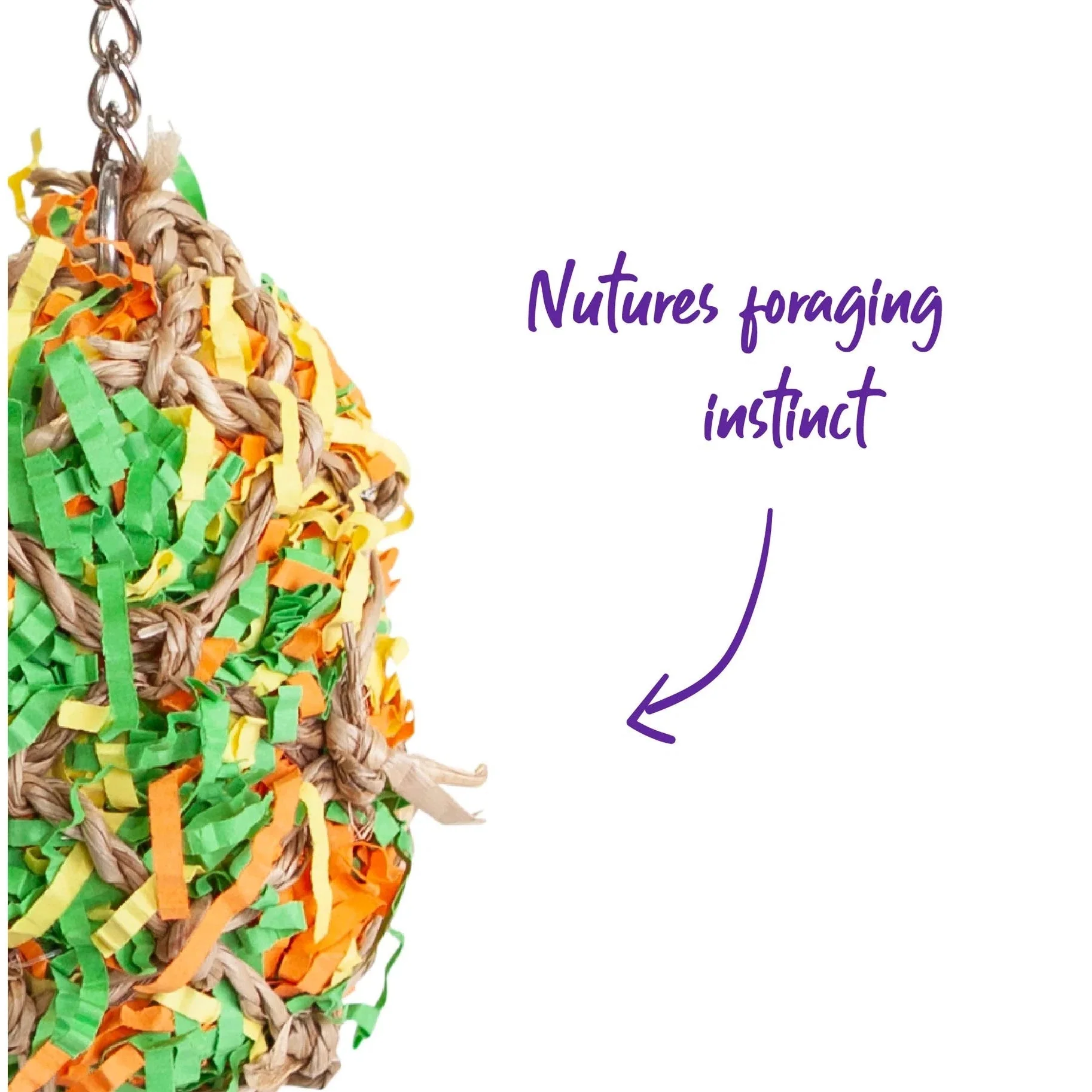Kazoo Bird Toy Crinkle Ball with Bell Small - Image 3