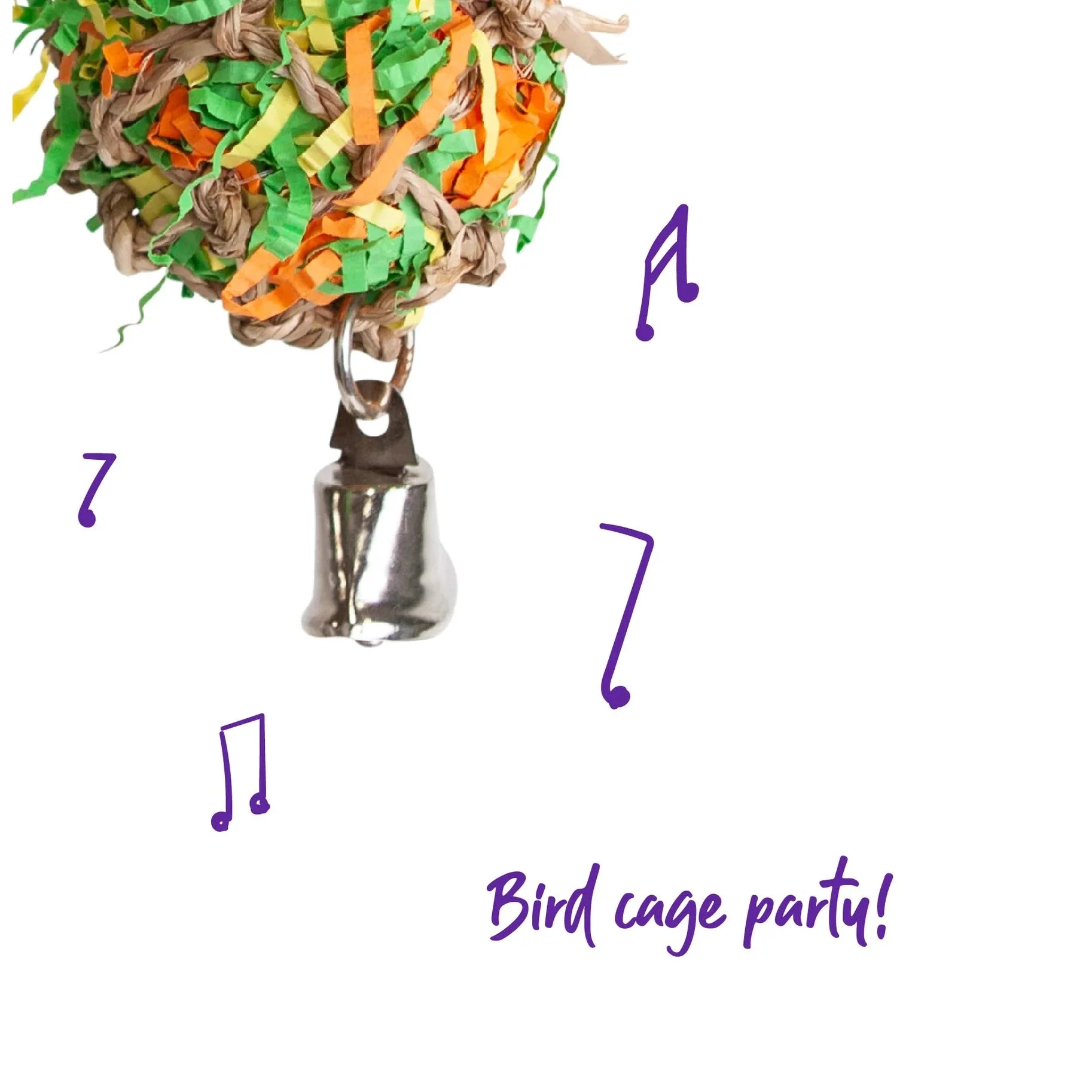 Kazoo Bird Toy Crinkle Ball with Bell Small - Image 4