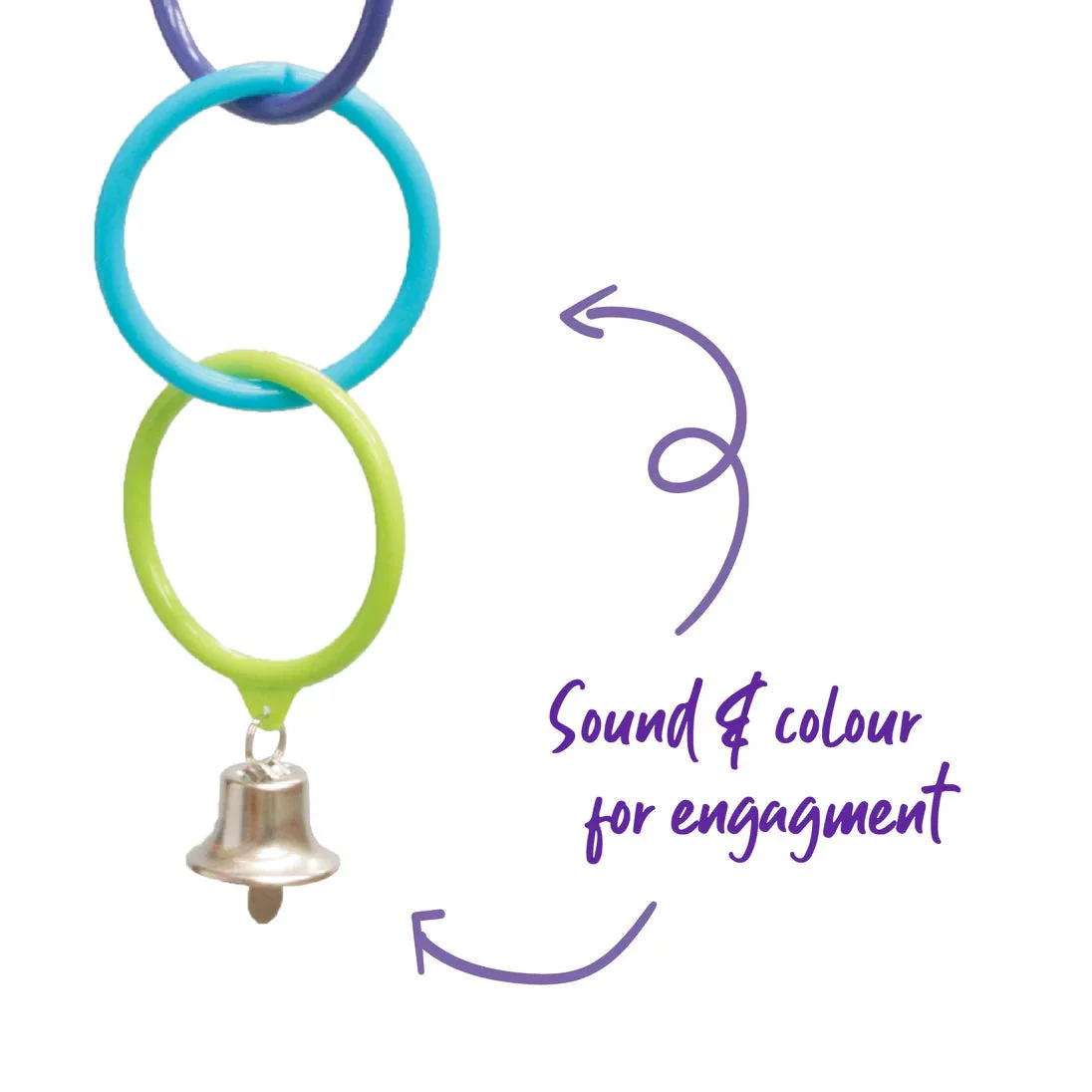 Kazoo Bird Toy Triple Ring with Bell - Image 2