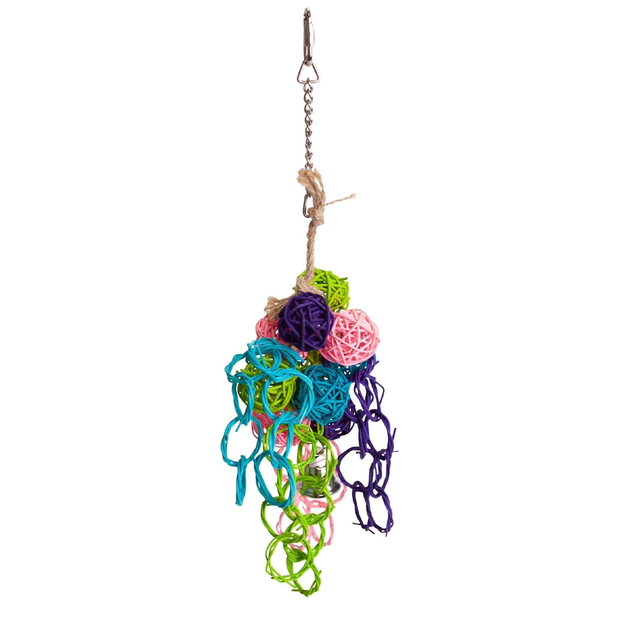 Kazoo Bird Toy Wicker Ball Bouquet Large