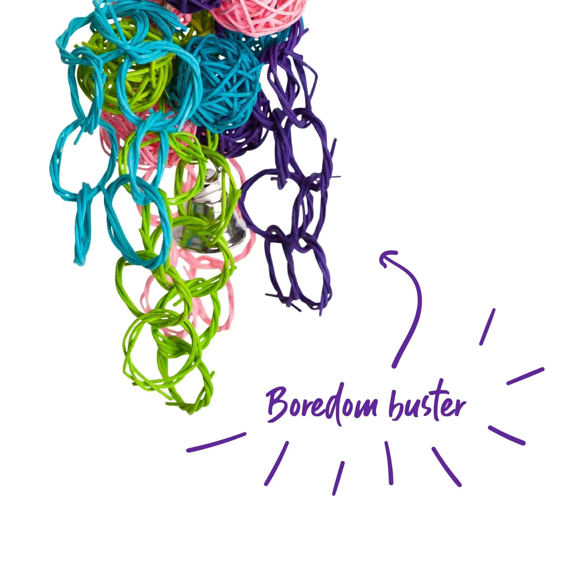 Kazoo Bird Toy Wicker Ball Bouquet Large - Image 3