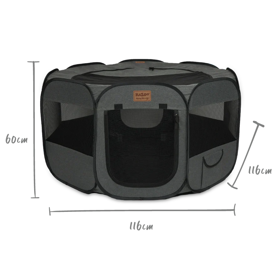 Kazoo Premium Pop Up Canvas Playpen Large Grey - Image 3