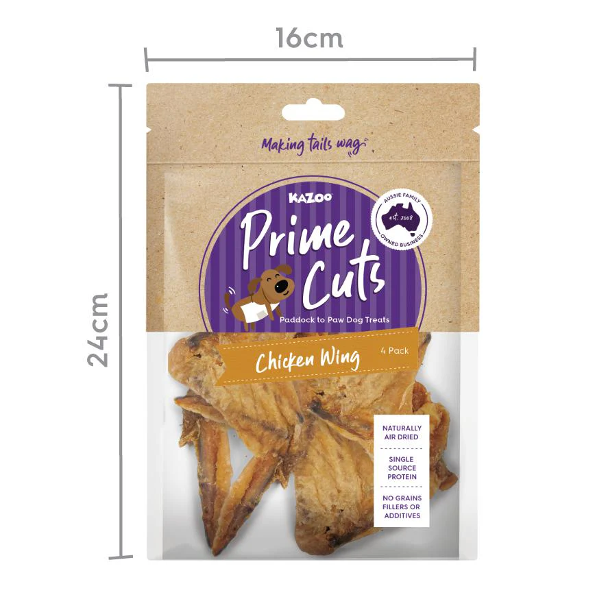 Kazoo Prime Cuts Chicken Wing Dog Treats 4 Pack - Image 2