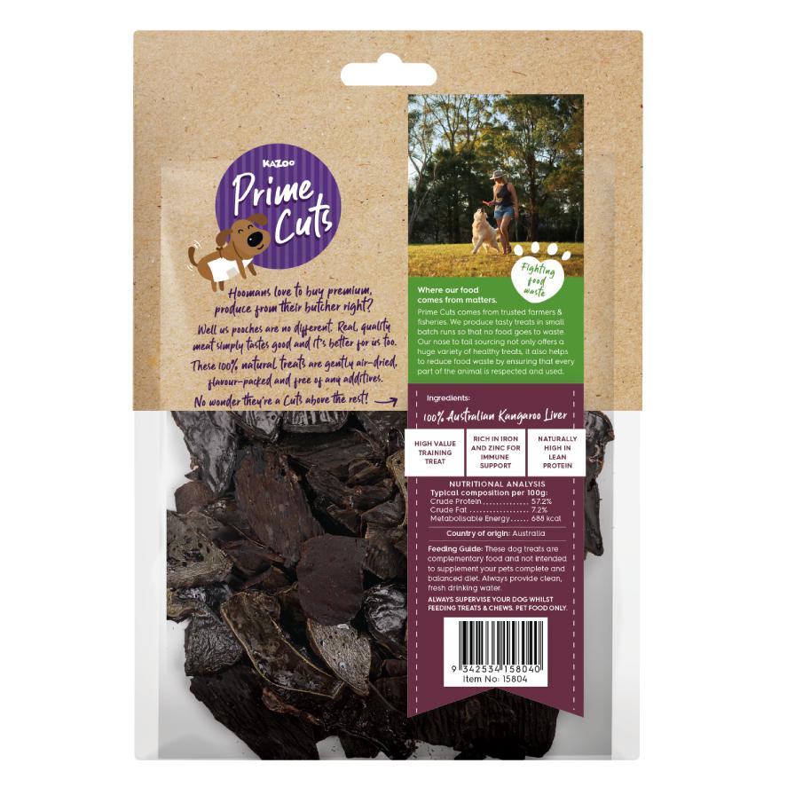 Kazoo Prime Cuts Kangaroo Liver Chips Dog Treats 100g - Image 4
