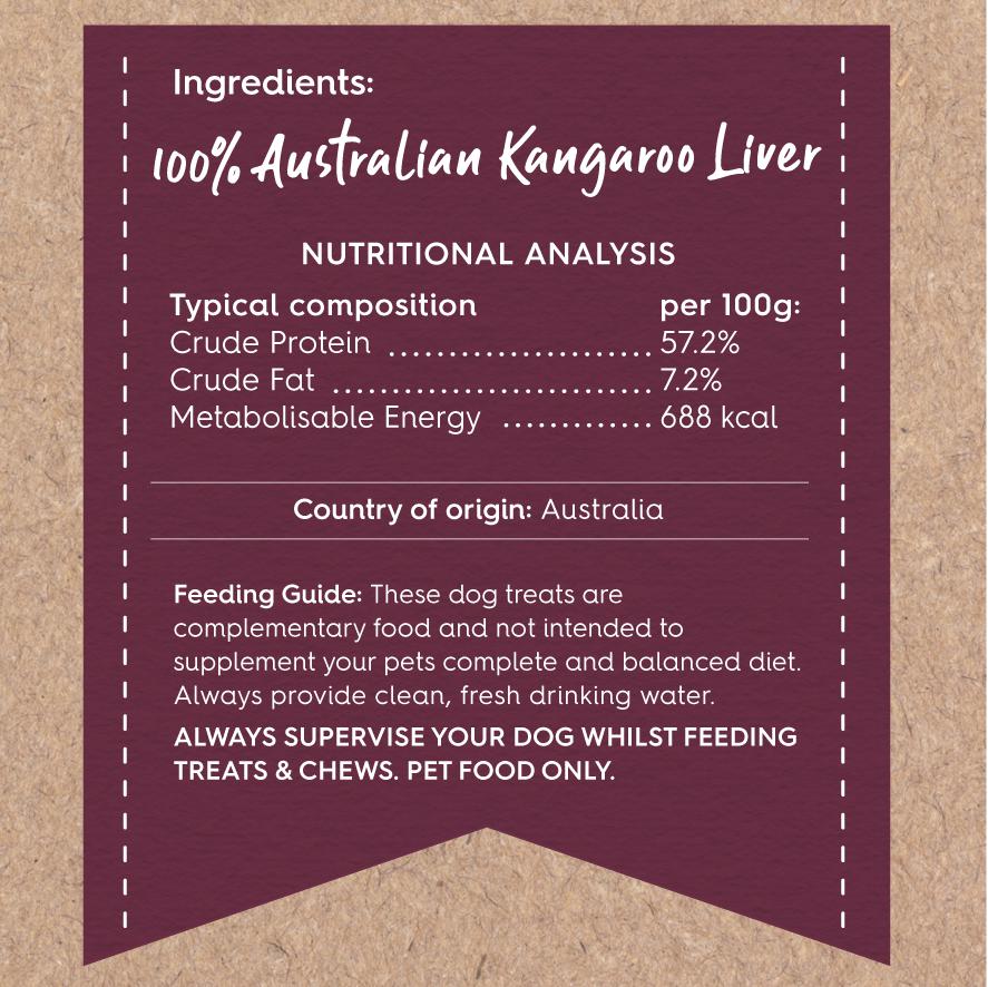 Kazoo Prime Cuts Kangaroo Liver Chips Dog Treats 500g - Image 4