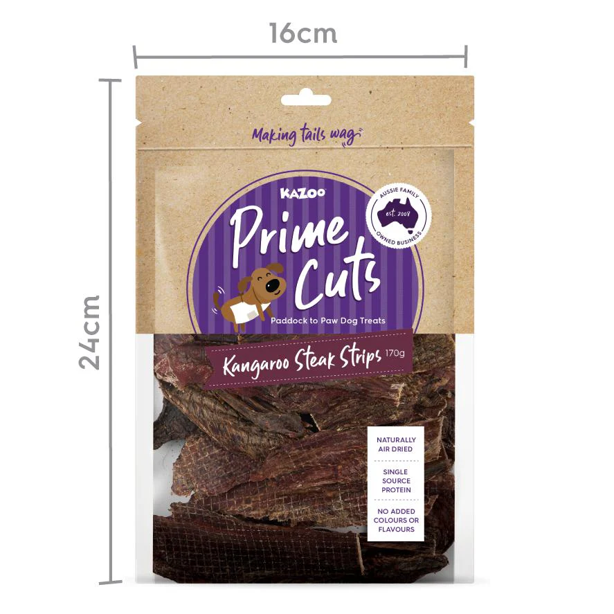 Kazoo Prime Cuts Kangaroo Steak Strips Dog Treats 500g - Image 3