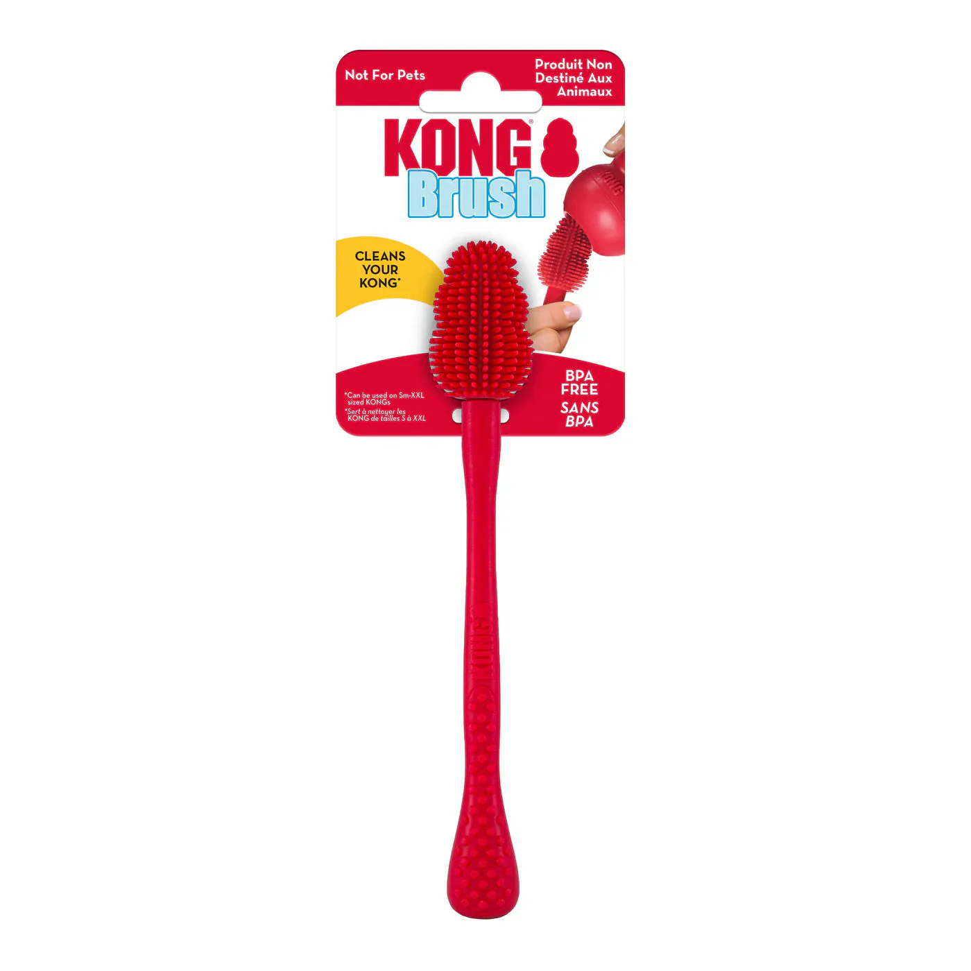 KONG Classic Medium Dog Toy Easy Treat and Cleaning Brush Bundle - Image 4