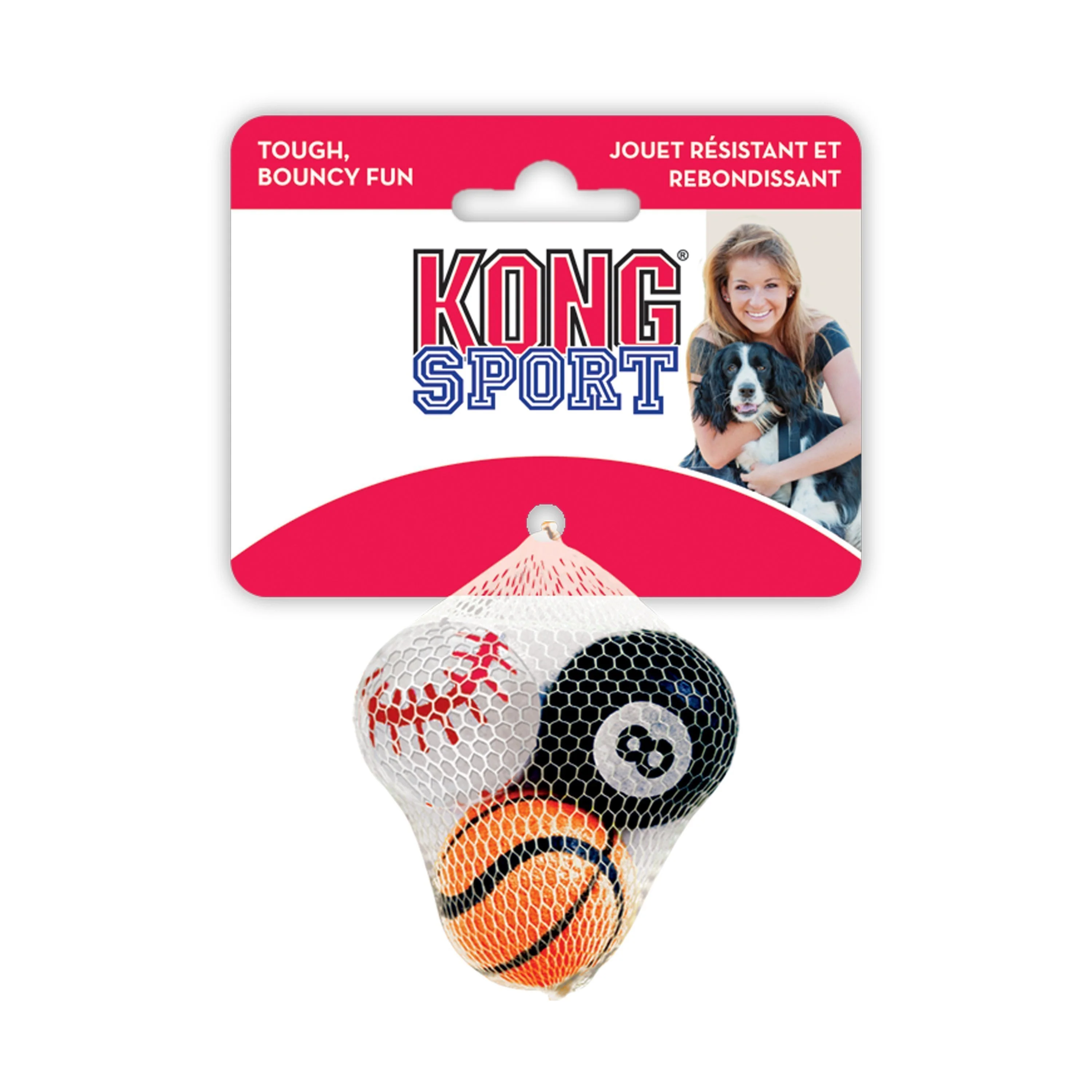 KONG Sports Balls Medium Dog Toy 3 Pack - Image 2