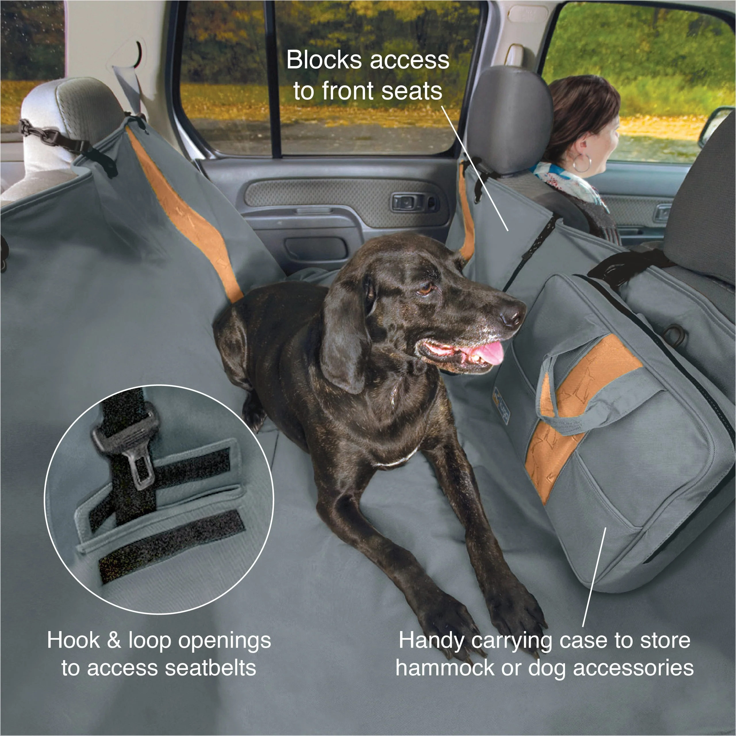 Kurgo Wander Dog Car Travel Hammock Charcoal - Image 2