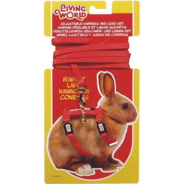Living World Rabbit Harness and Lead Red