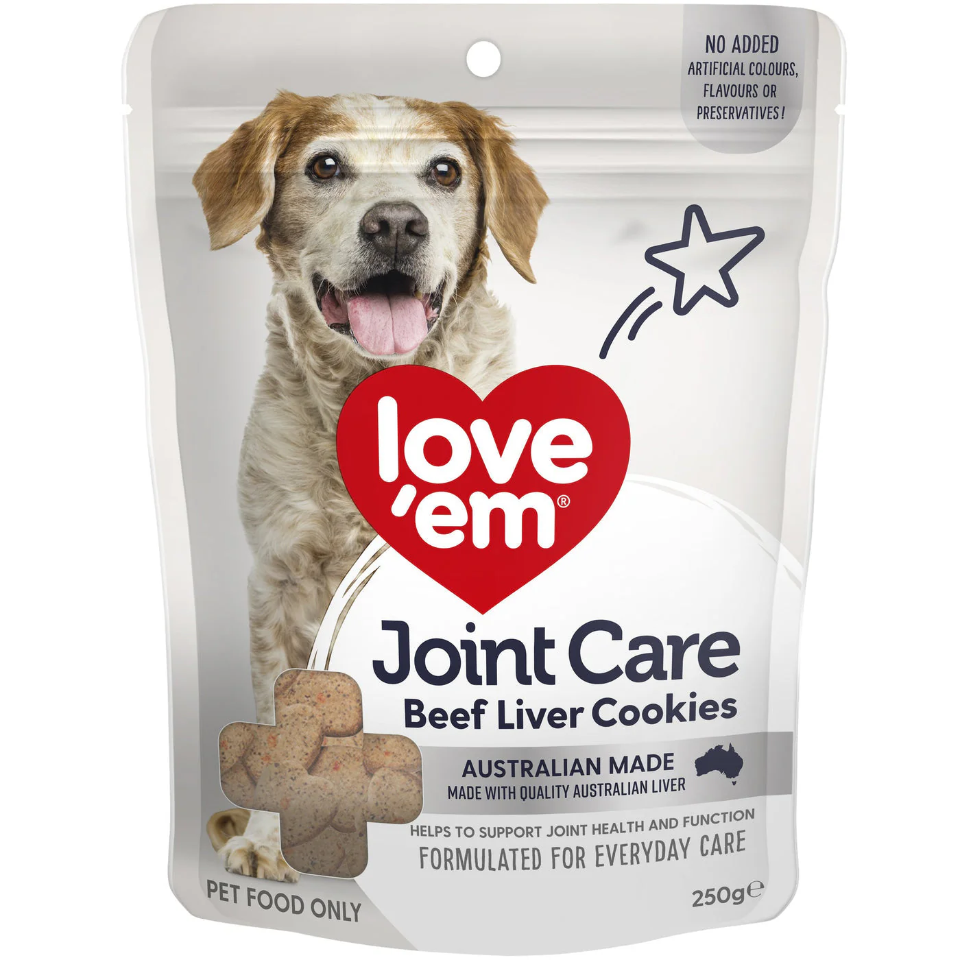 Love Em Joint Care Beef Liver Cookie Dog Treats 250g x 5