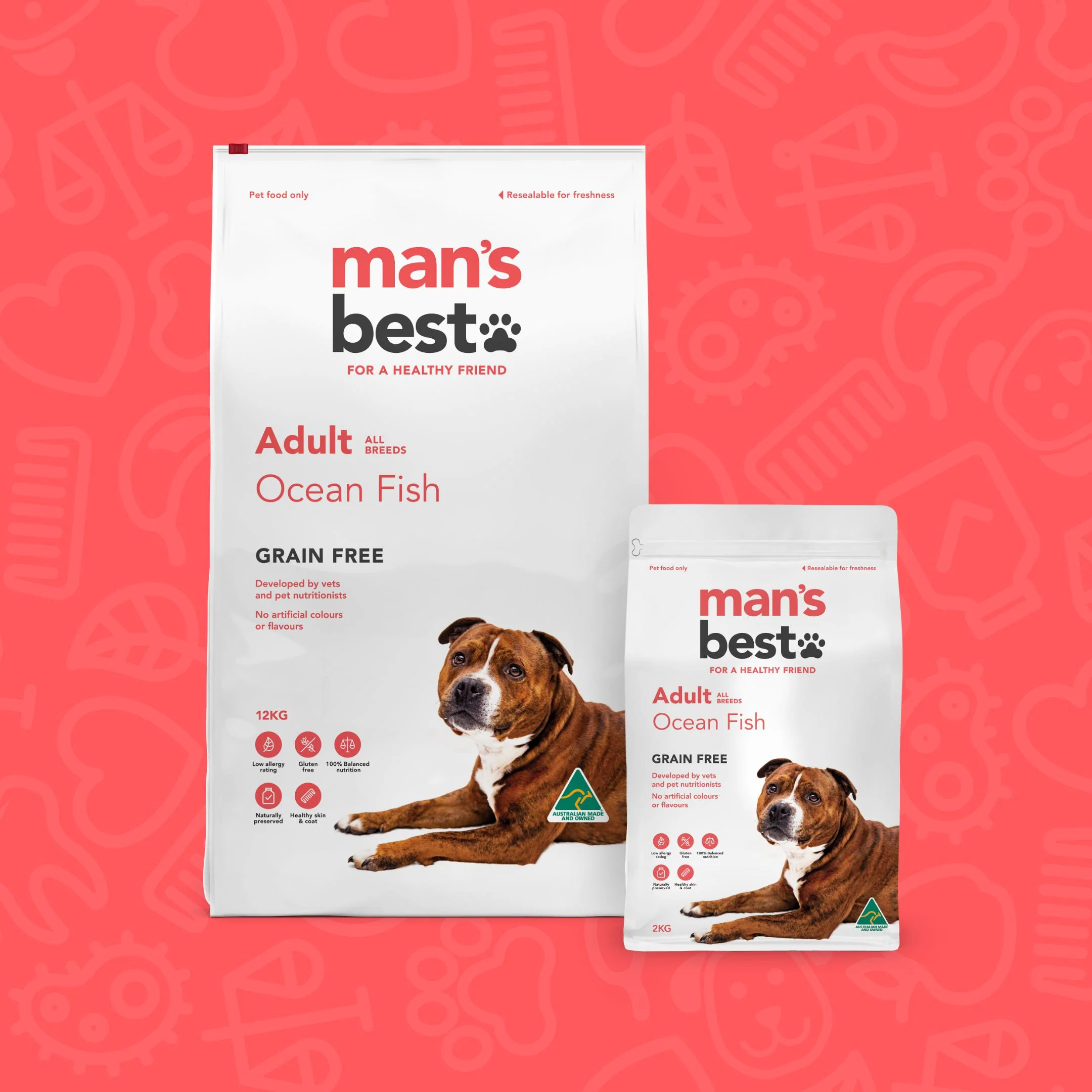 Mans Best Adult Premium Grain Free Ocean Fish Dry Dog Food 12kg - Image 10