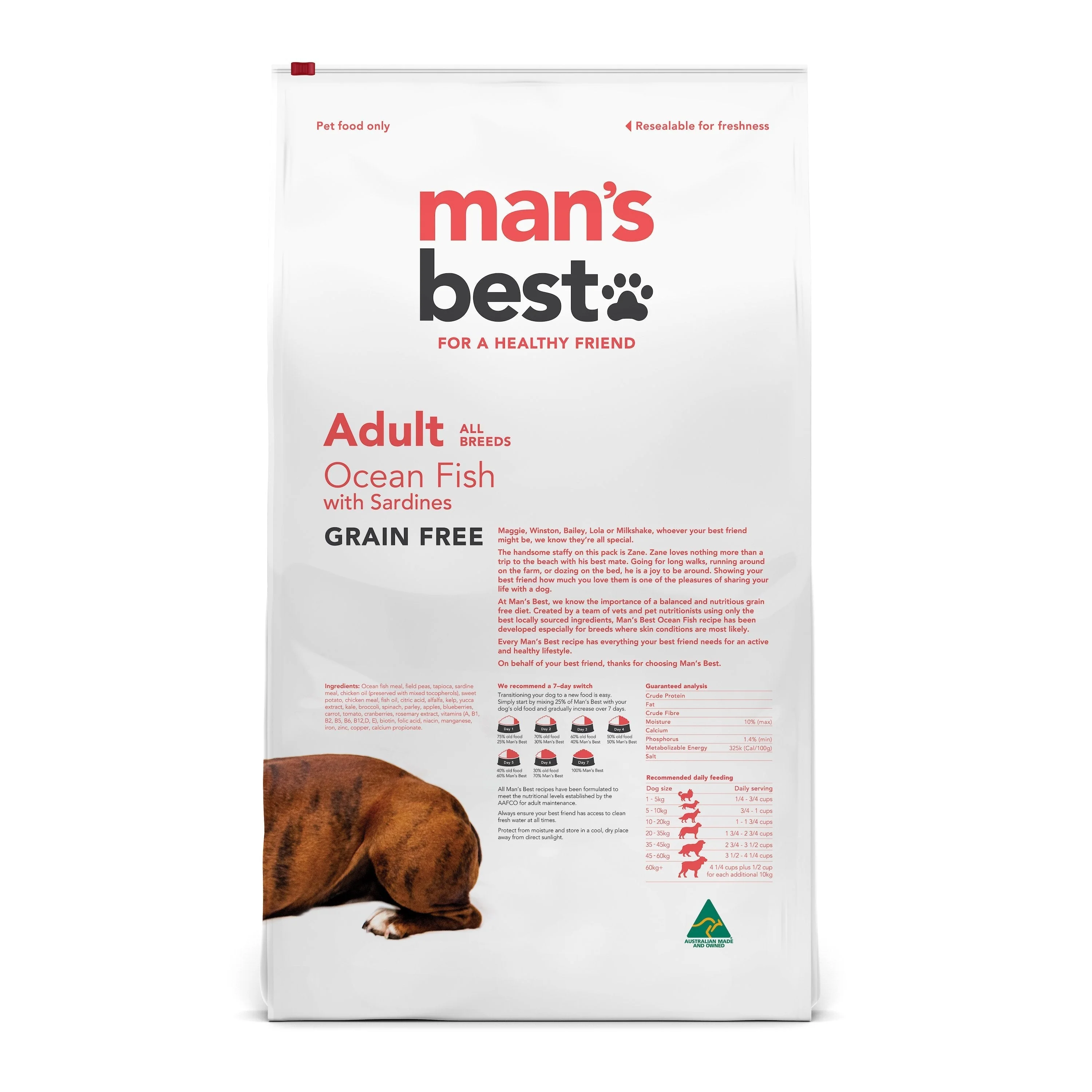 Mans Best Adult Premium Grain Free Ocean Fish Dry Dog Food 12kg - Image 2