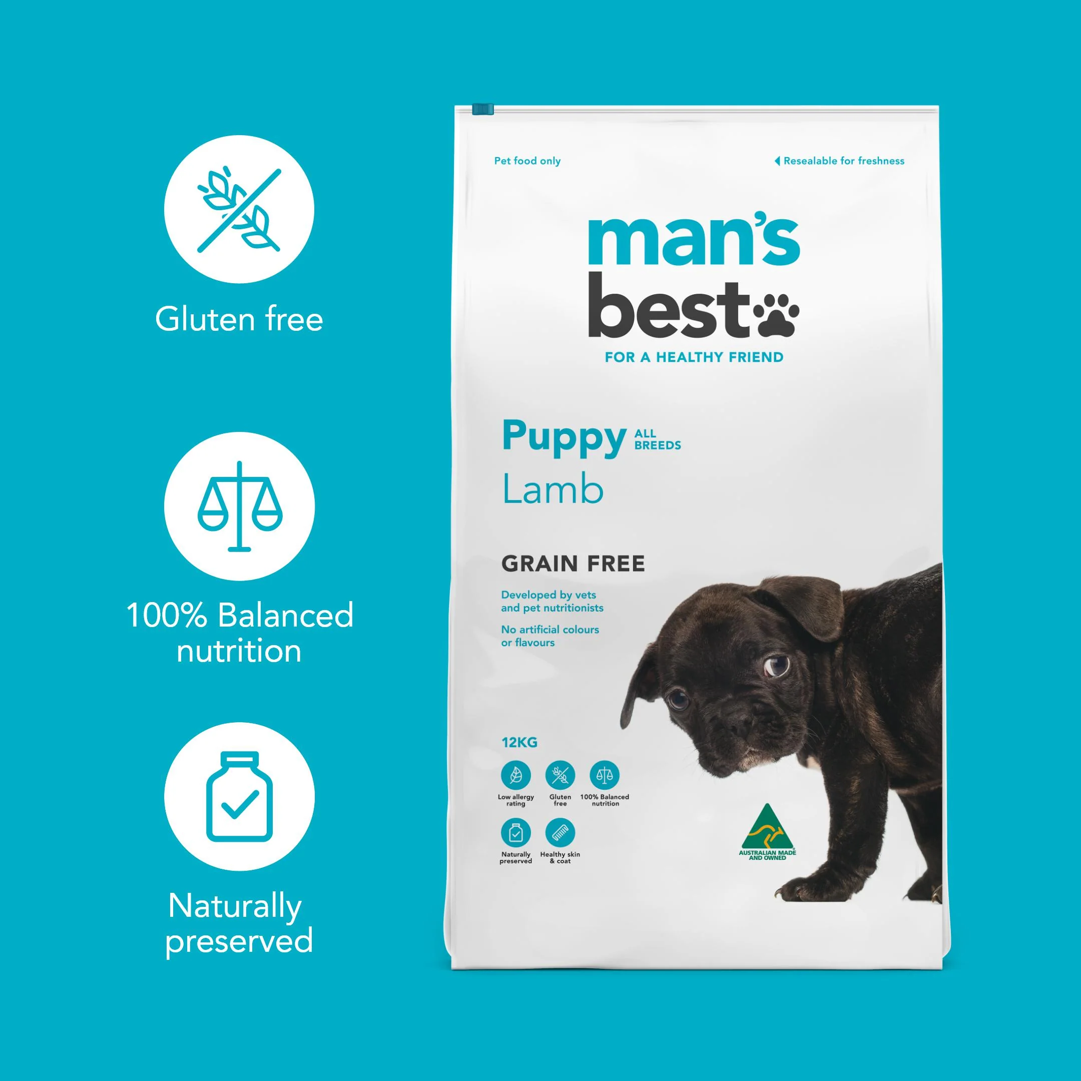 Mans Best Puppy Premium Grain Free Lamb Dry Food 2kg - Image 8