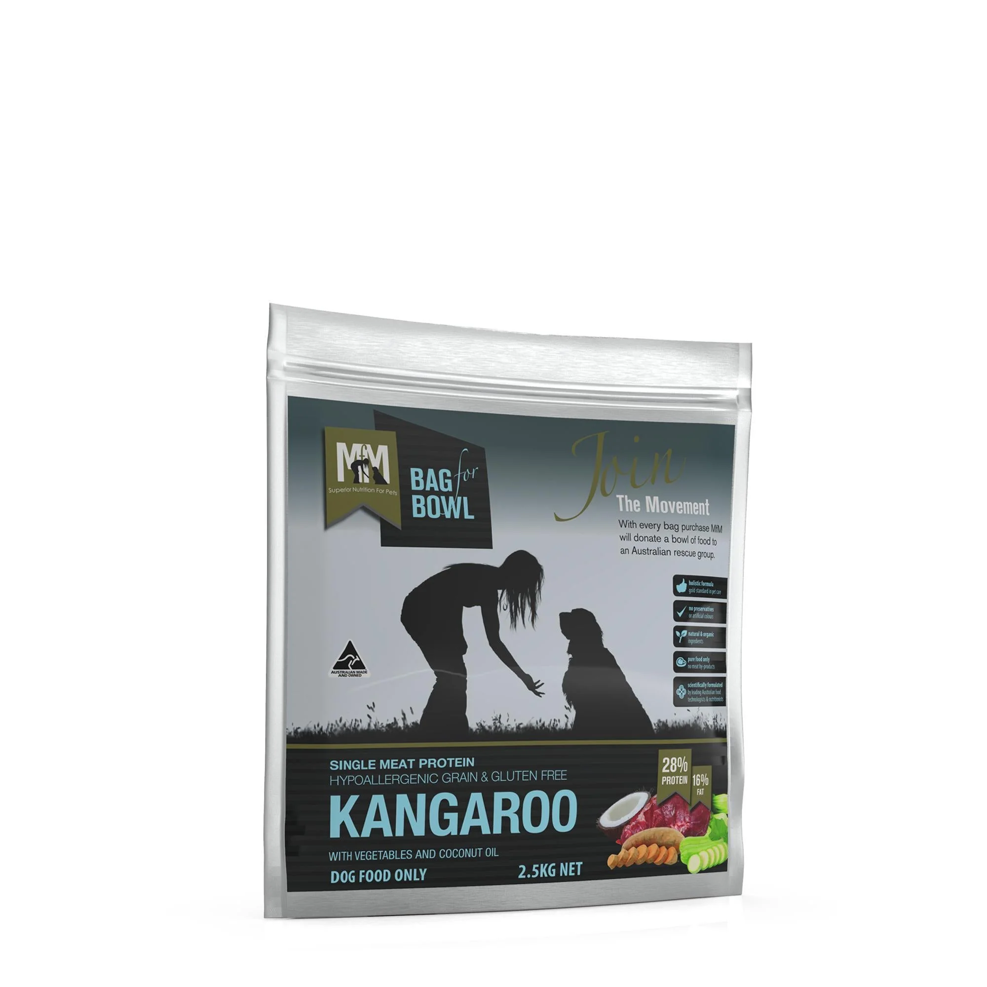 Meals for Mutts Grain Free Single Protein Kangaroo Dry Dog Food 2.5kg