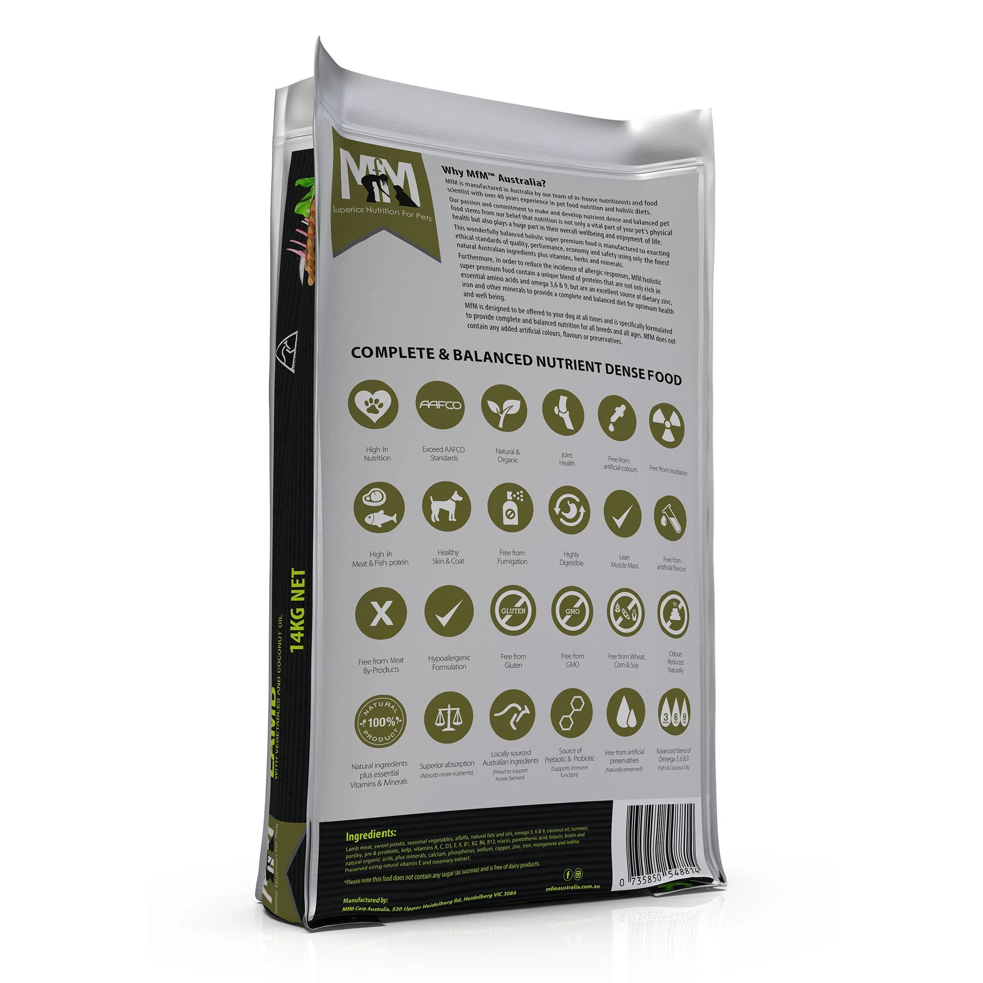 Meals for Mutts Grain Free Single Protein Lamb Dry Dog Food 14kg - Image 2
