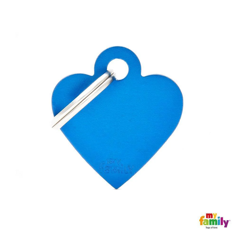My Family Basic Heart Small Blue with Free Engraving