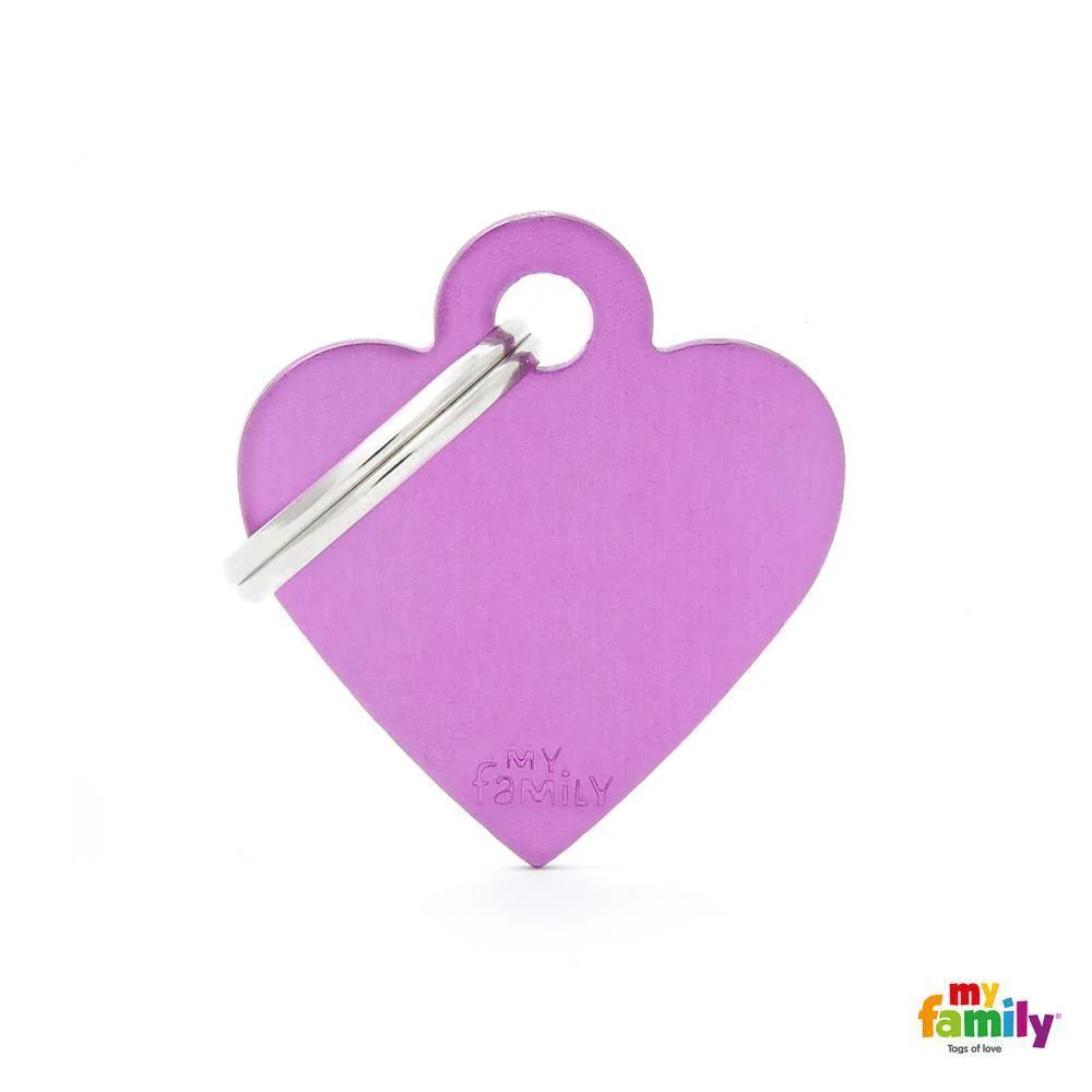 My Family Basic Heart Small Purple with Free Engraving