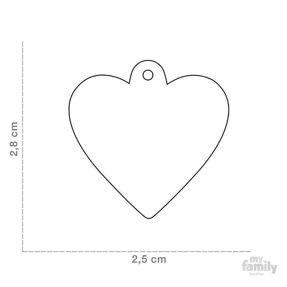 My Family Basic Heart Small Red with Free Engraving - Image 3
