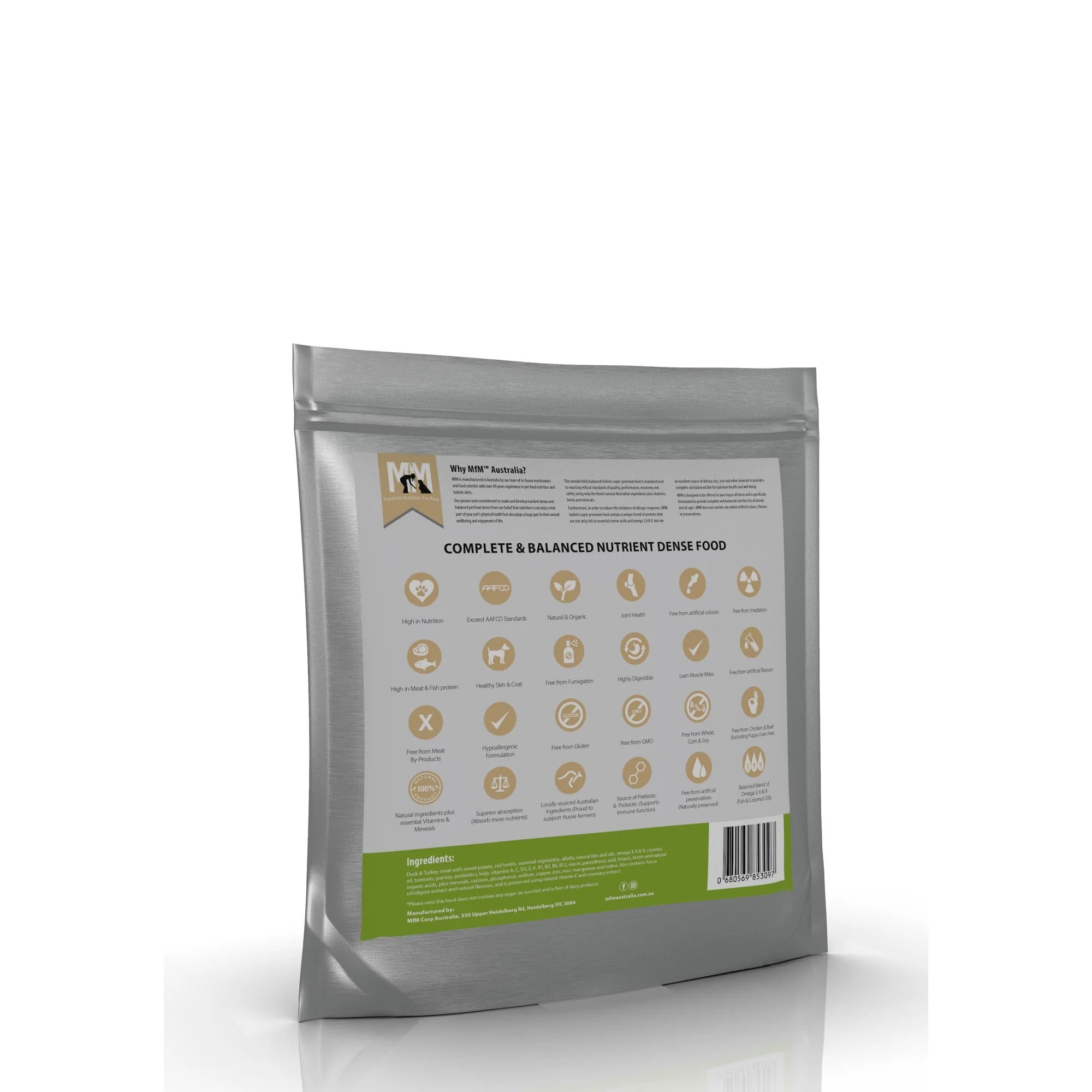 Meals for Mutts Grain Free Duck and Turkey Dry Dog Food 2.5kg - Image 2