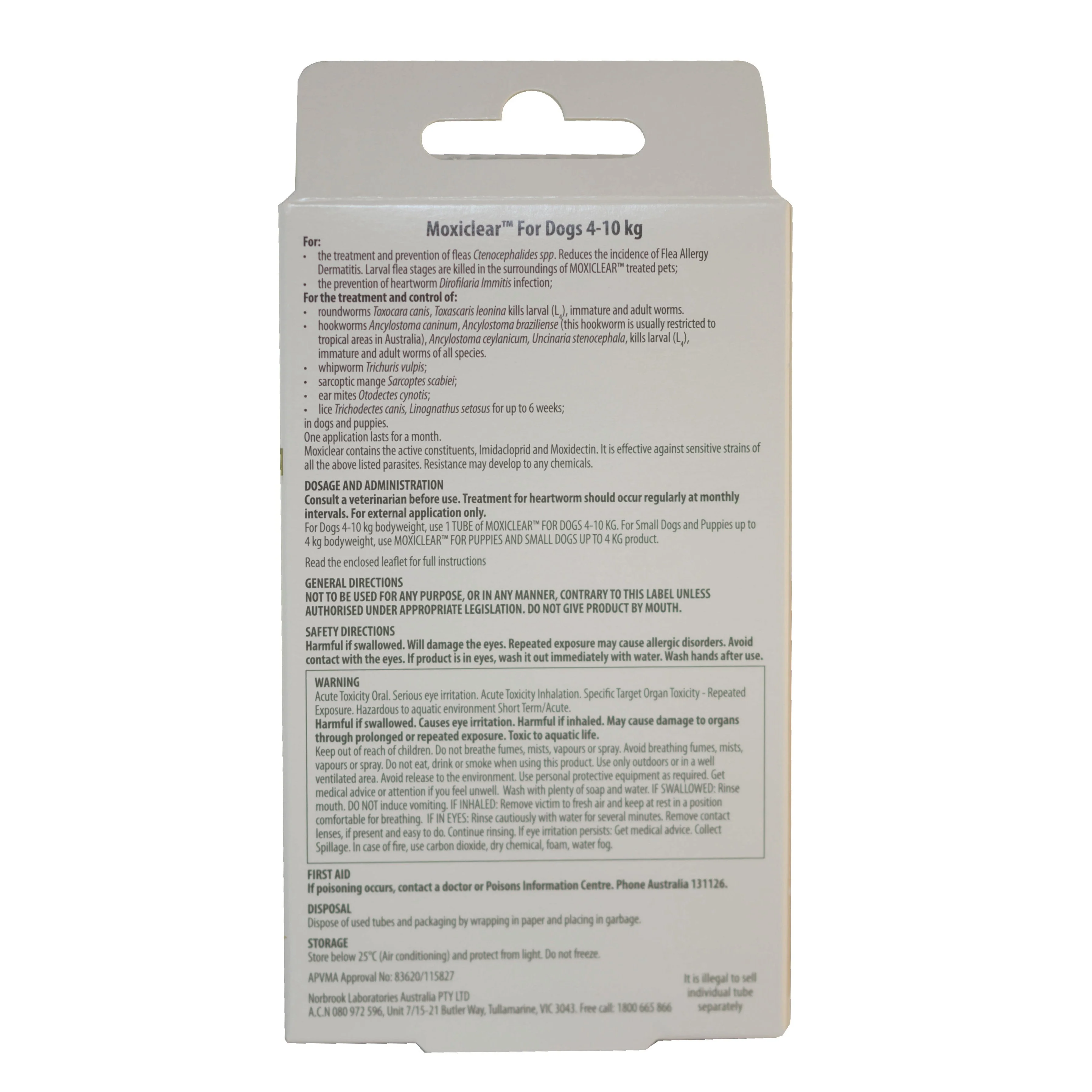 Moxiclear Flea and Worming Treatment for Dogs 4-10kg 6 Pack - Image 3
