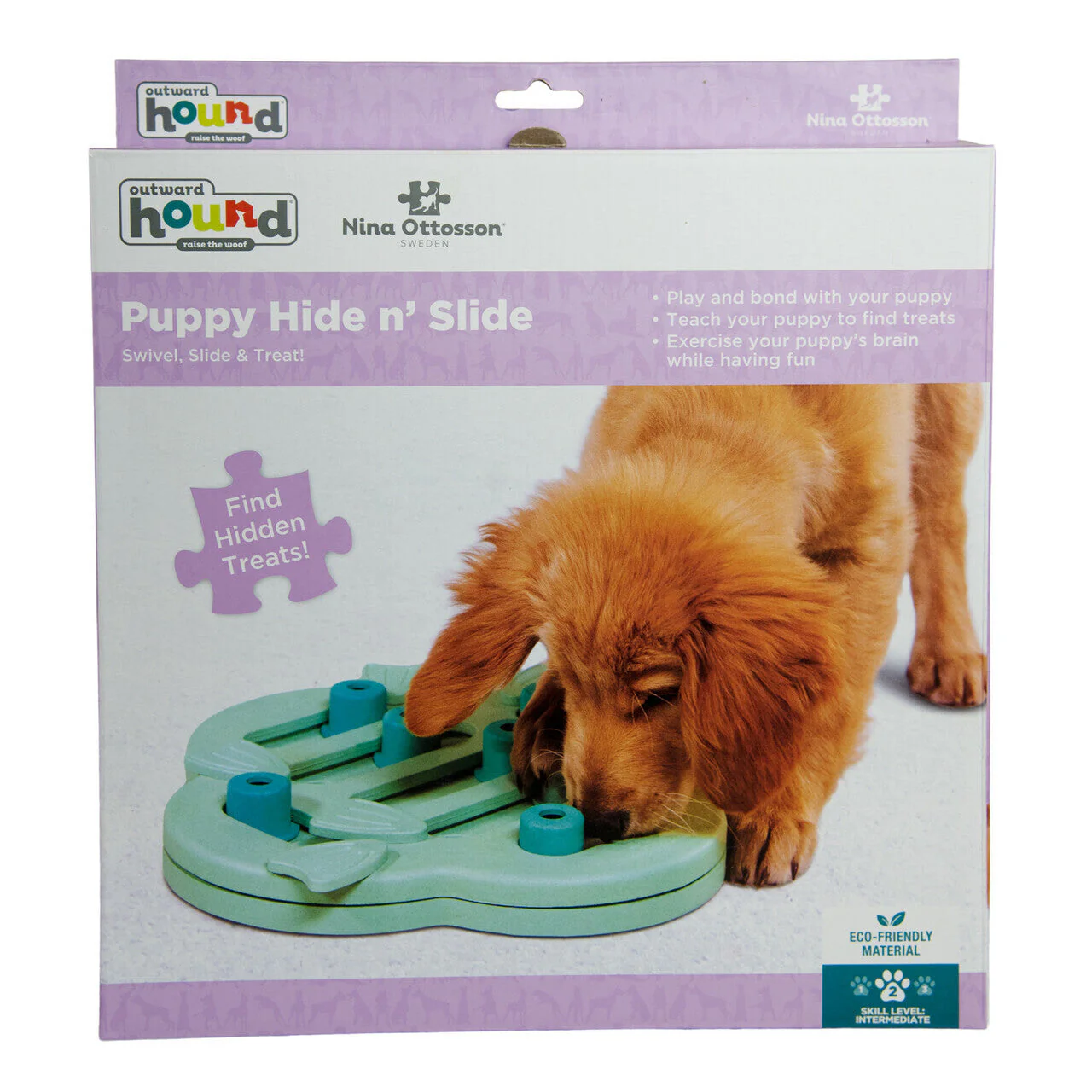 Nina Ottosson Hide and Slide Interactive Puzzle Dog Toy for Puppies - Image 2