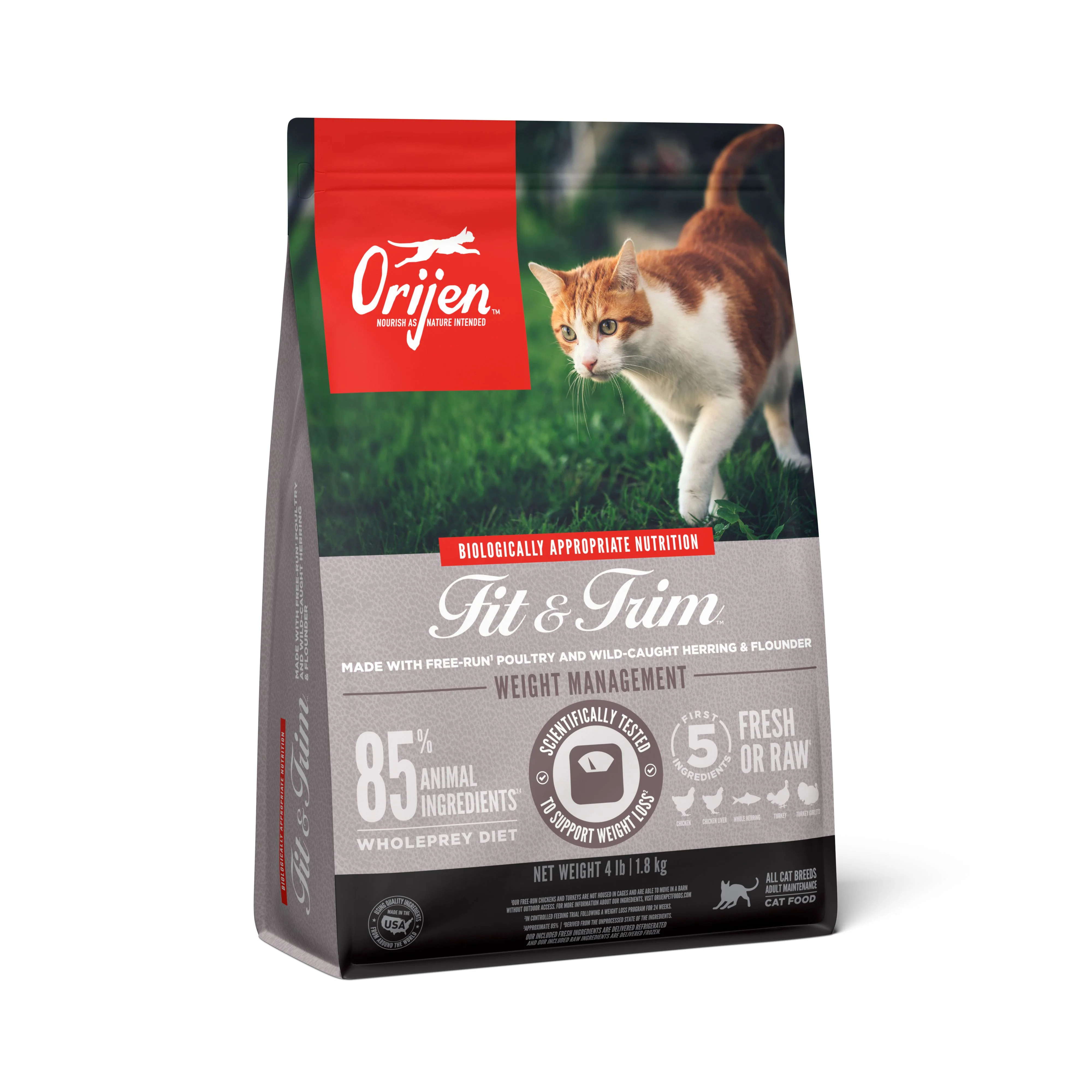 ORIJEN Fit and Trim Biologically Appropriate Dry Cat Food 1.8kg - Image 3