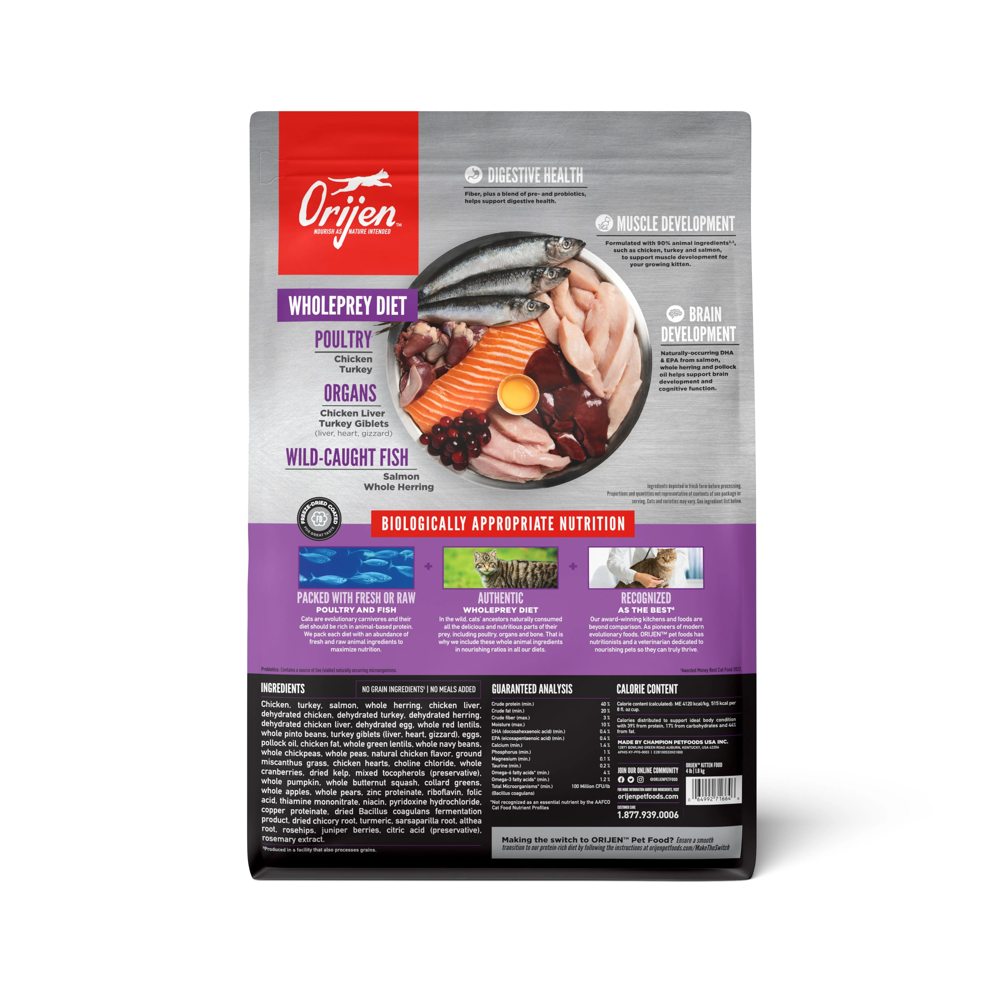 ORIJEN Kitten Biologically Appropriate Dry Cat Food 1.8kg - Image 4