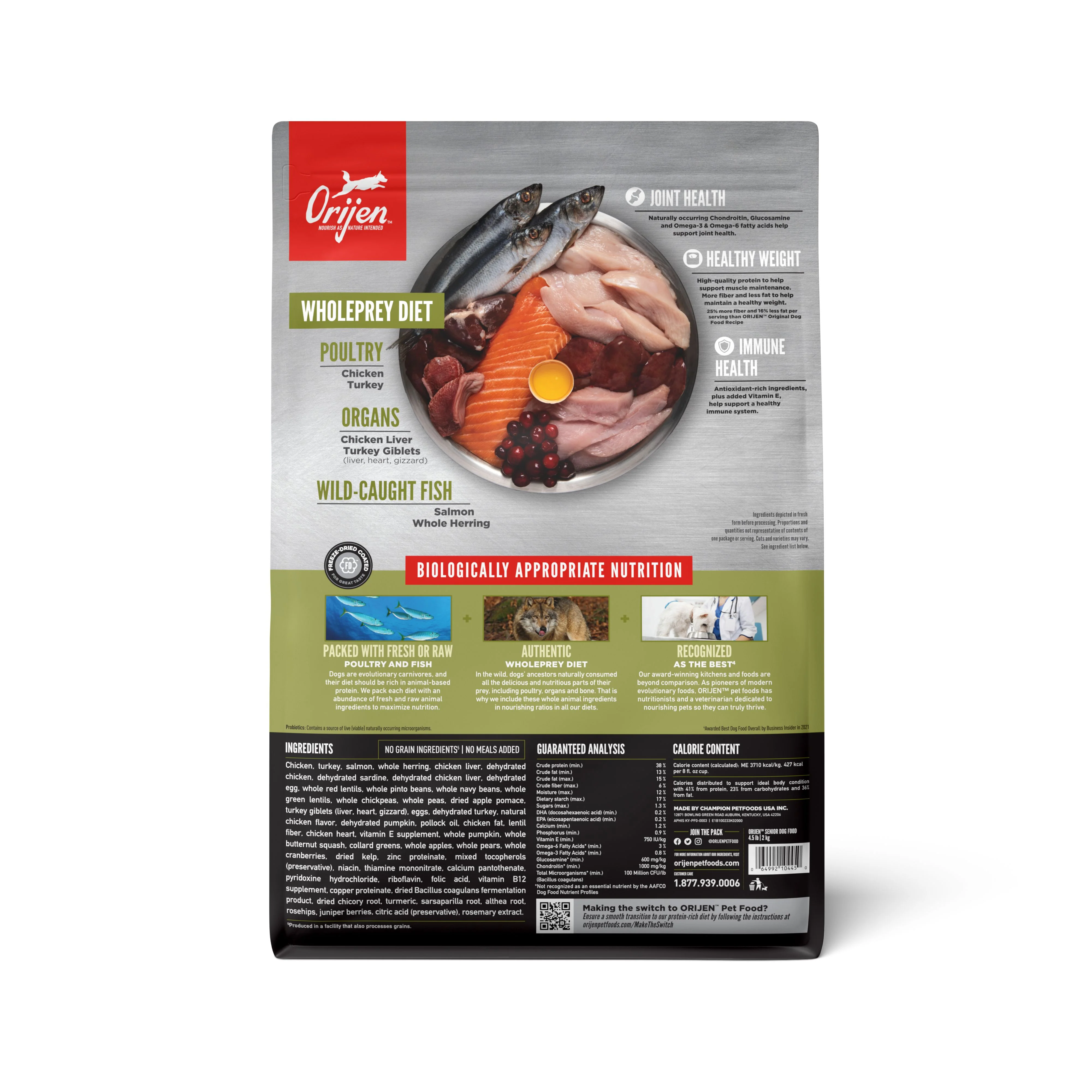 ORIJEN Senior Biologically Appropriate Dry Dog Food 2kg - Image 4