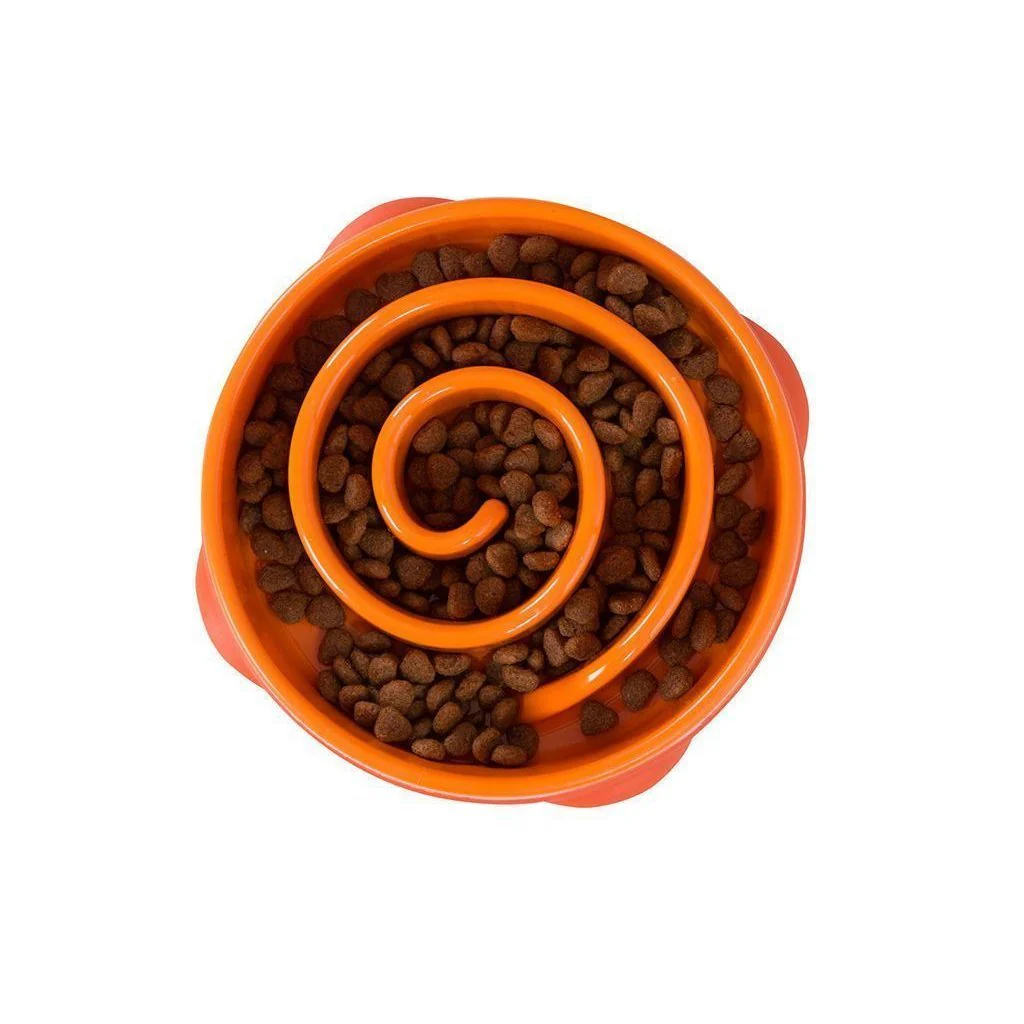 Outward Hound Fun Feeder Slo-Bowl Maze Dog Bowl Mini Orange - Image 2