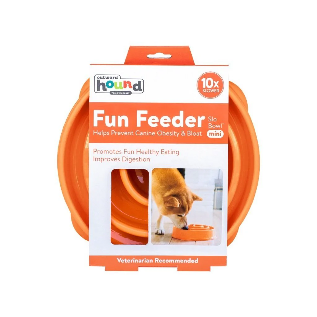 Outward Hound Fun Feeder Slo-Bowl Maze Dog Bowl Mini Orange - Image 4