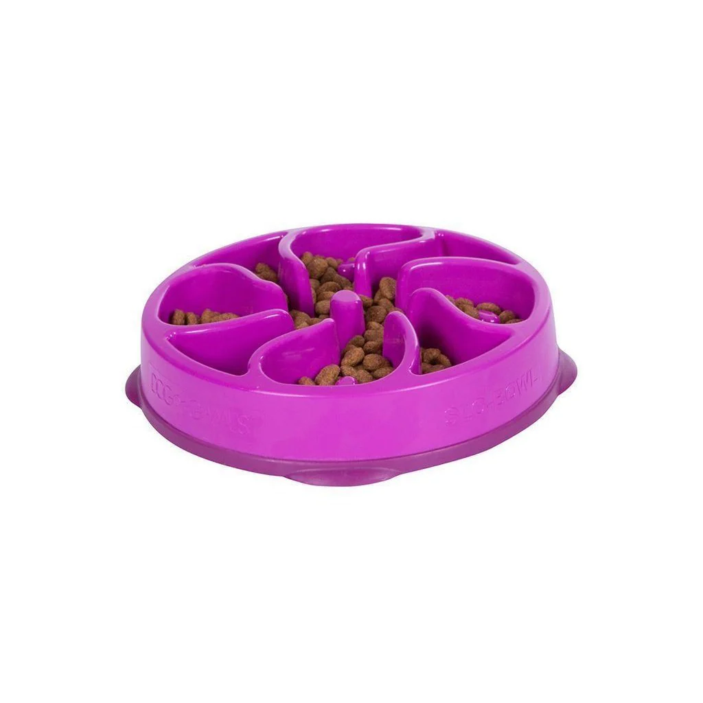 Outward Hound Fun Feeder Slo-Bowl Flower Dog Bowl Mini Purple - Image 3