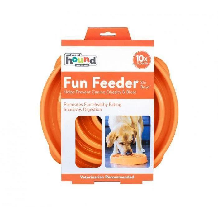 Outward Hound Fun Feeder Slo-Bowl Maze Dog Bowl Orange - Image 4