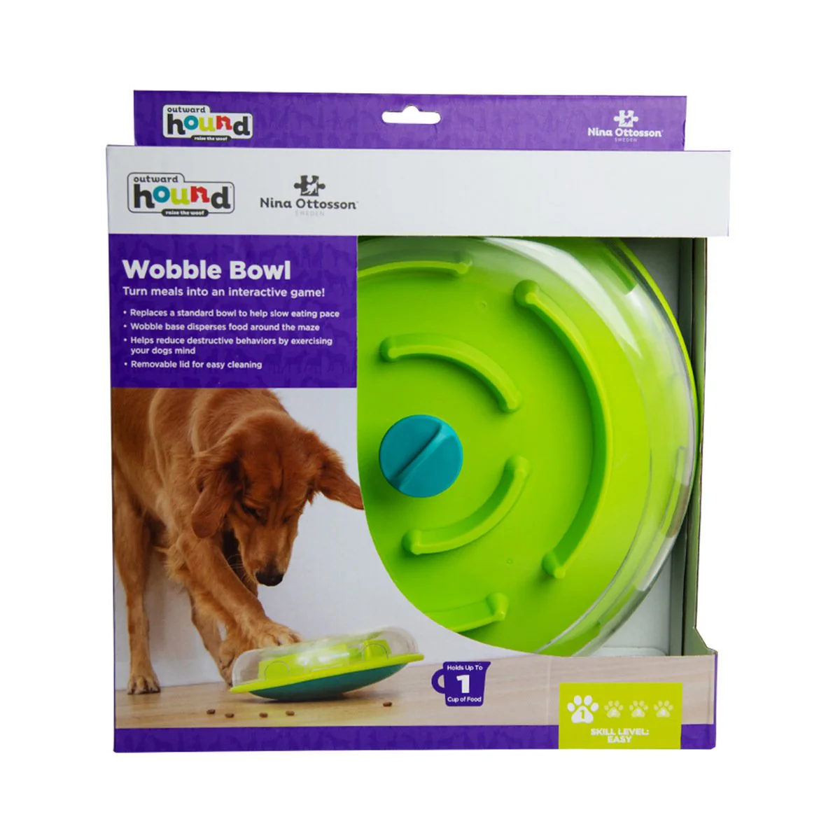 Nina Ottosson Wobble Bowl Puzzle Feeder Dog Toy - Image 5