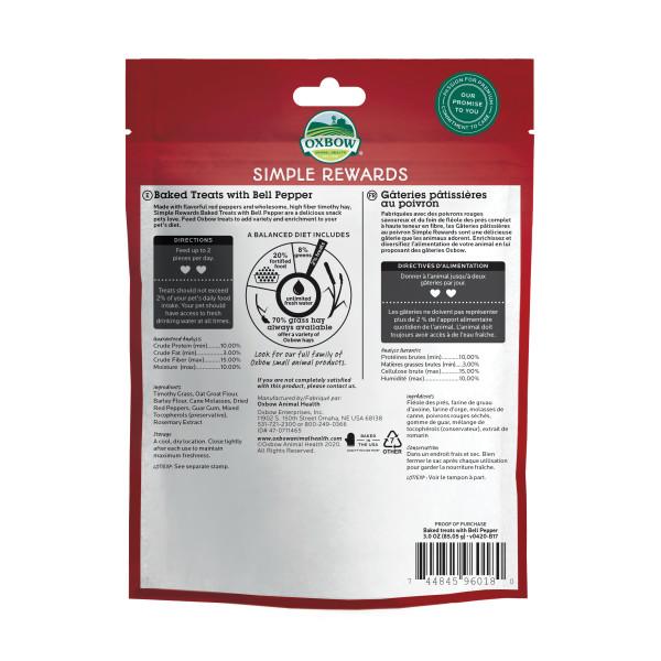 Oxbow Simple Rewards Bell Pepper Treats 85g - Image 2