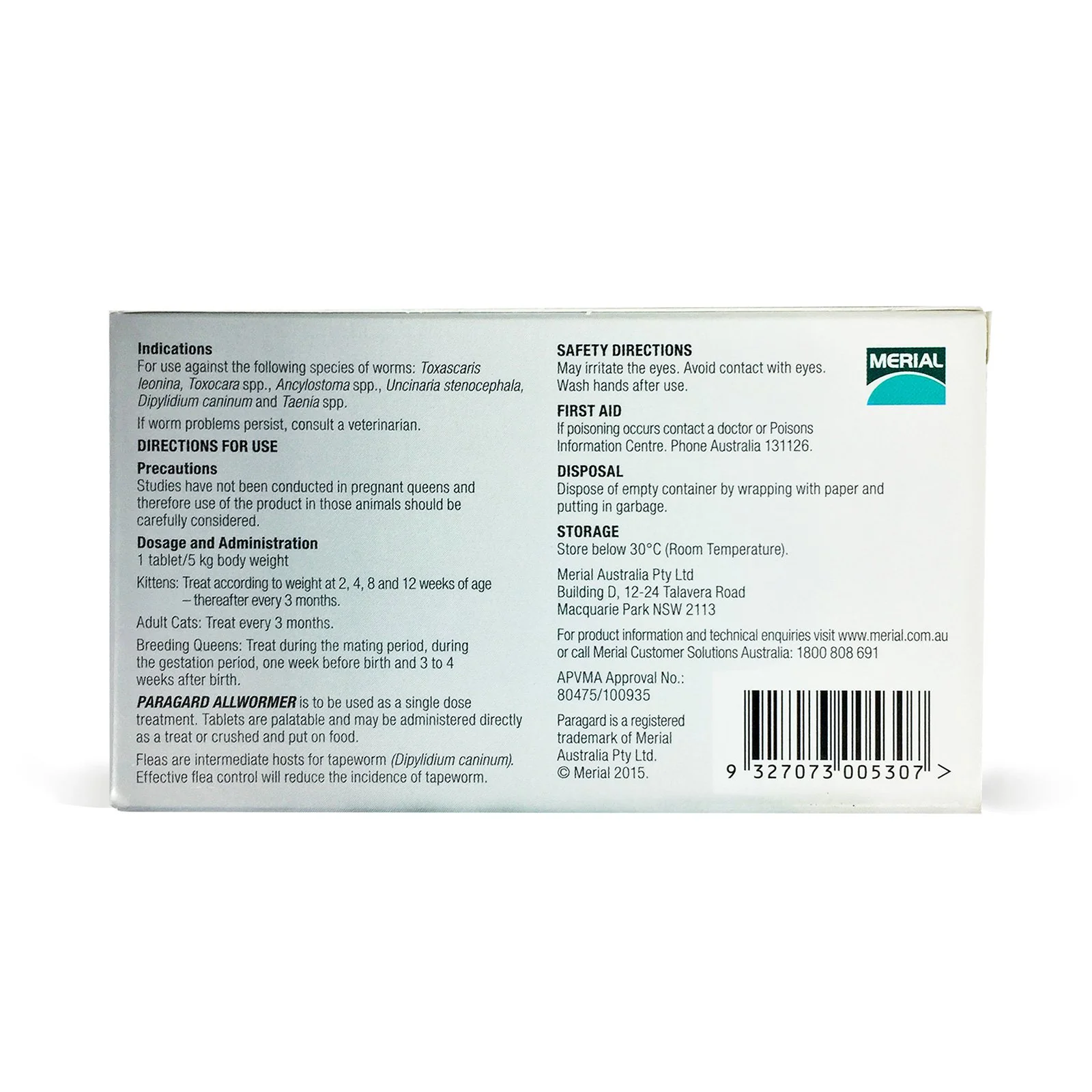 ParaGard Allwormer Tablets for Cats and Kittens 5kg 4 Pack - Image 2