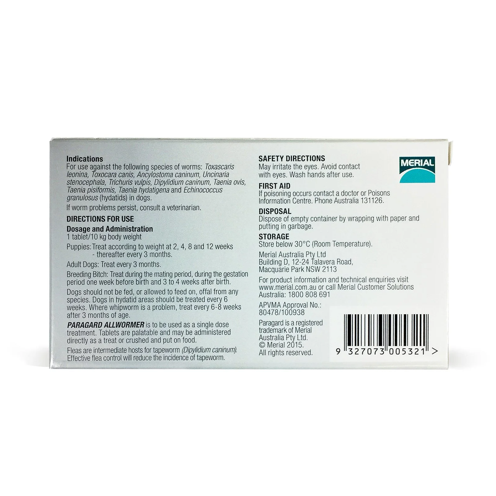 ParaGard Allwormer Tablets for Medium Dogs 5-10kg 4 Pack - Image 2