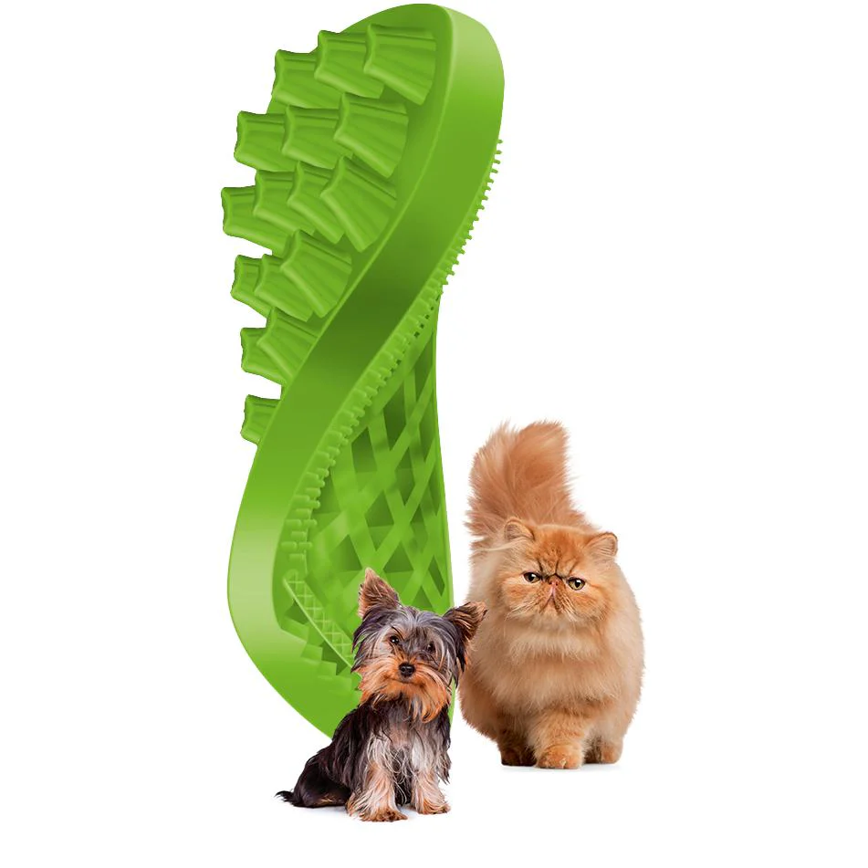 Pet and Me Silicone Grooming Brush Green - Image 3