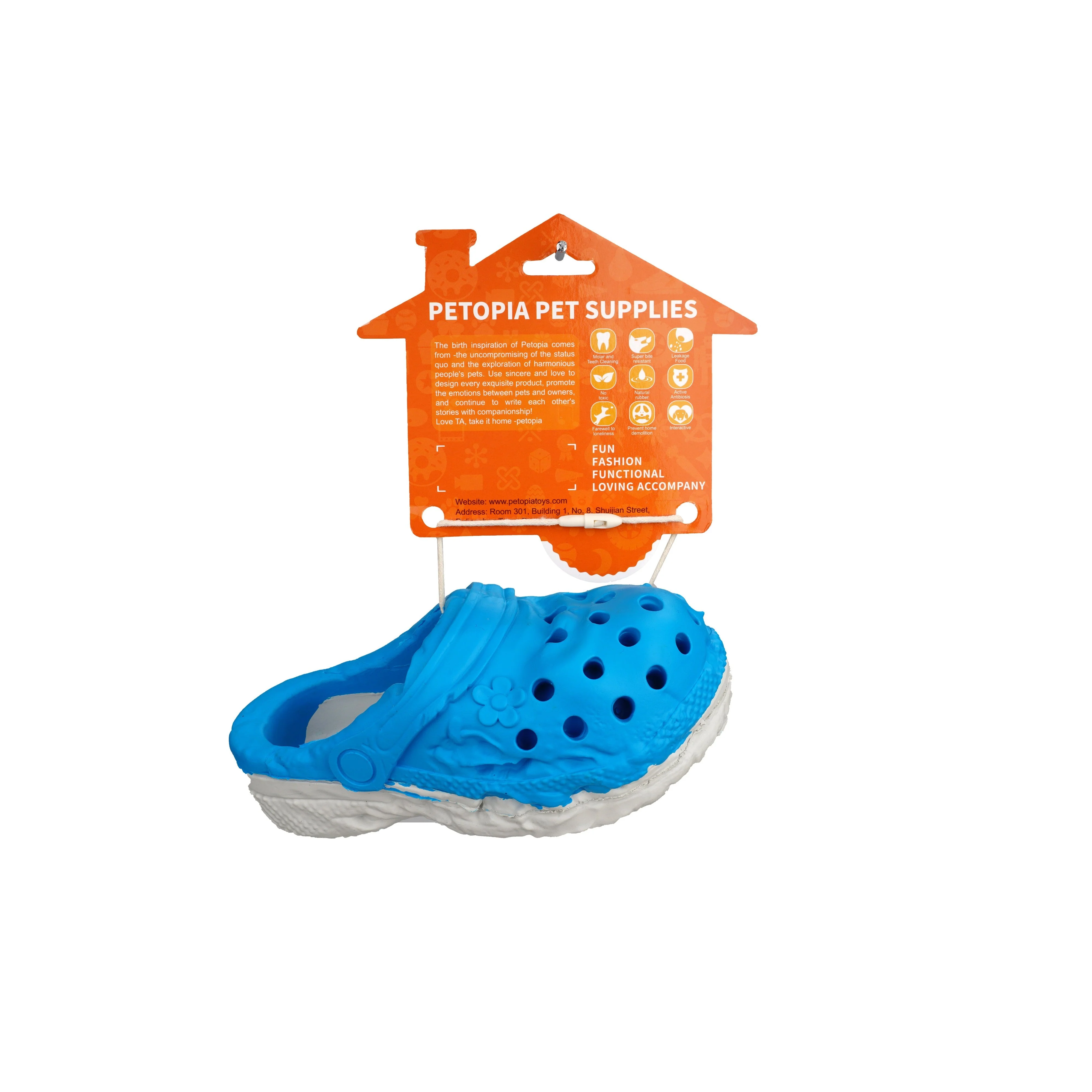 Petopia Tough Cozy Slipper Large Rubber Dog Toy Assorted Colours - Image 6