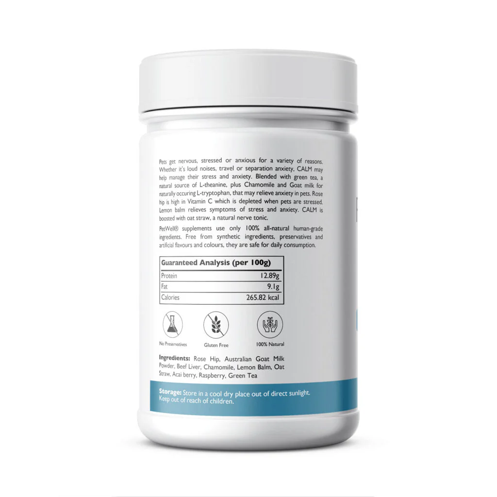 PetWell Calm Natural Anxiety Aid Supplement for Dogs and Cats 125g - Image 2