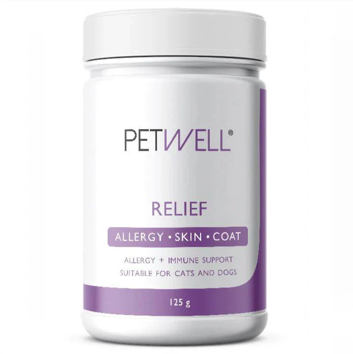 PetWell Relief Allergy Skin and Coat Supplement for Dogs and Cats 125g