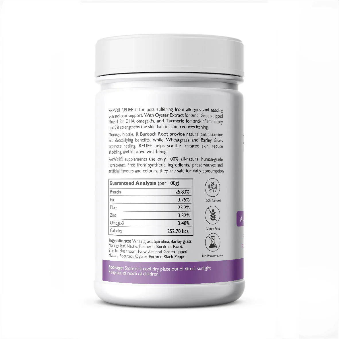 PetWell Relief Allergy Skin and Coat Supplement for Dogs and Cats 125g - Image 3