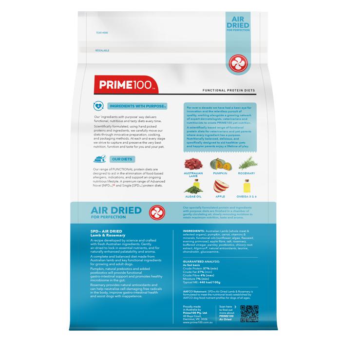 Prime 100 SPD Air Lamb and Rosemary Dog Food 2.2kg - Image 3