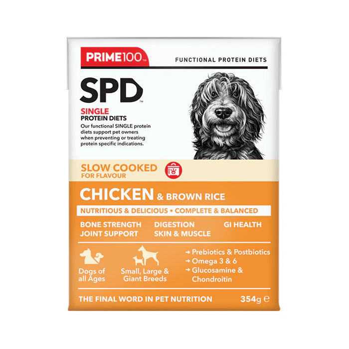 Prime 100 Slow Cooked Chicken and Brown Rice Dog Food 354g x12 - Image 9