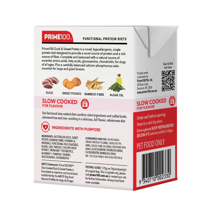 Prime 100 Slow Cooked Duck and Sweet Potato Dog Food 354g - Image 6