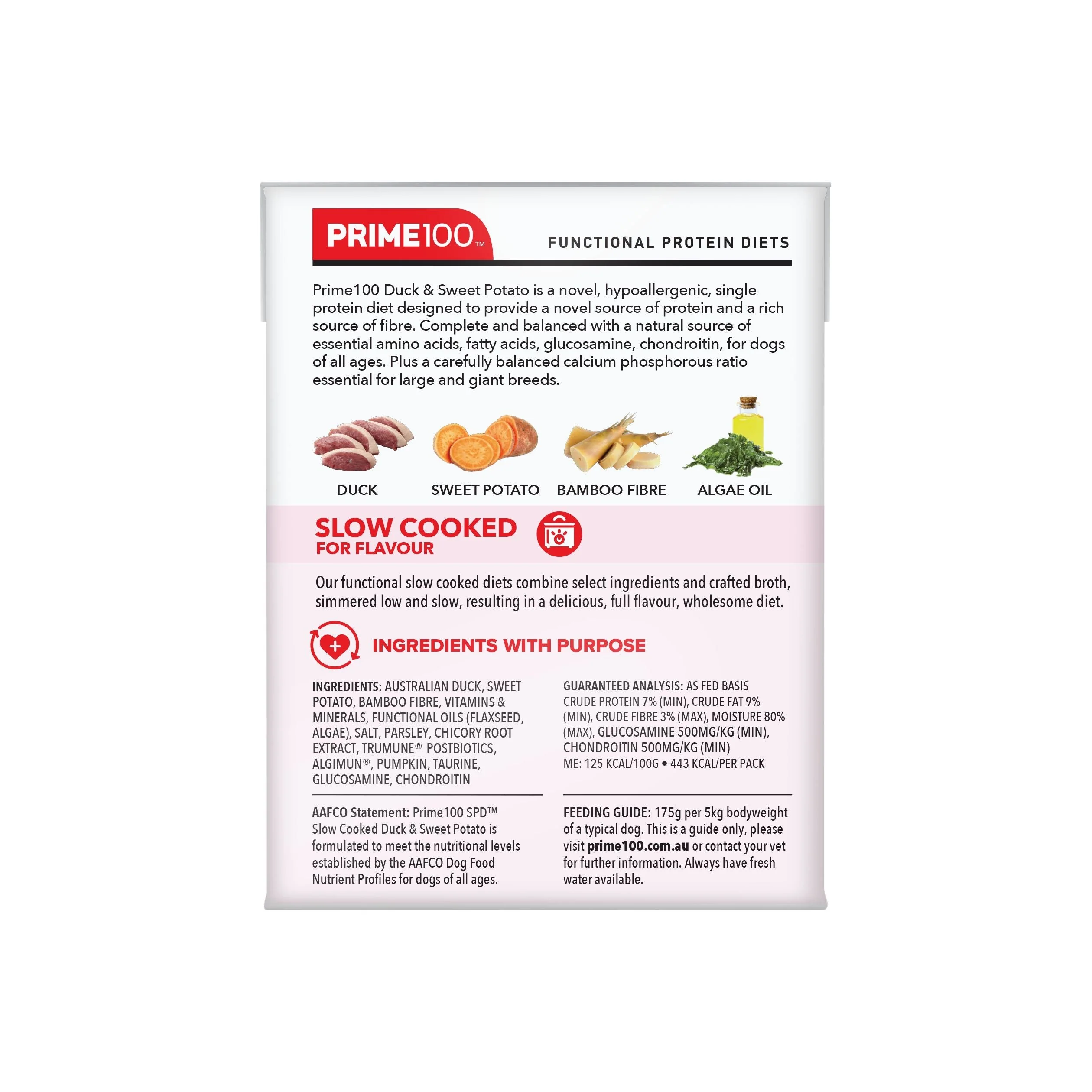 Prime 100 Slow Cooked Duck and Sweet Potato Dog Food 354g x12 - Image 7