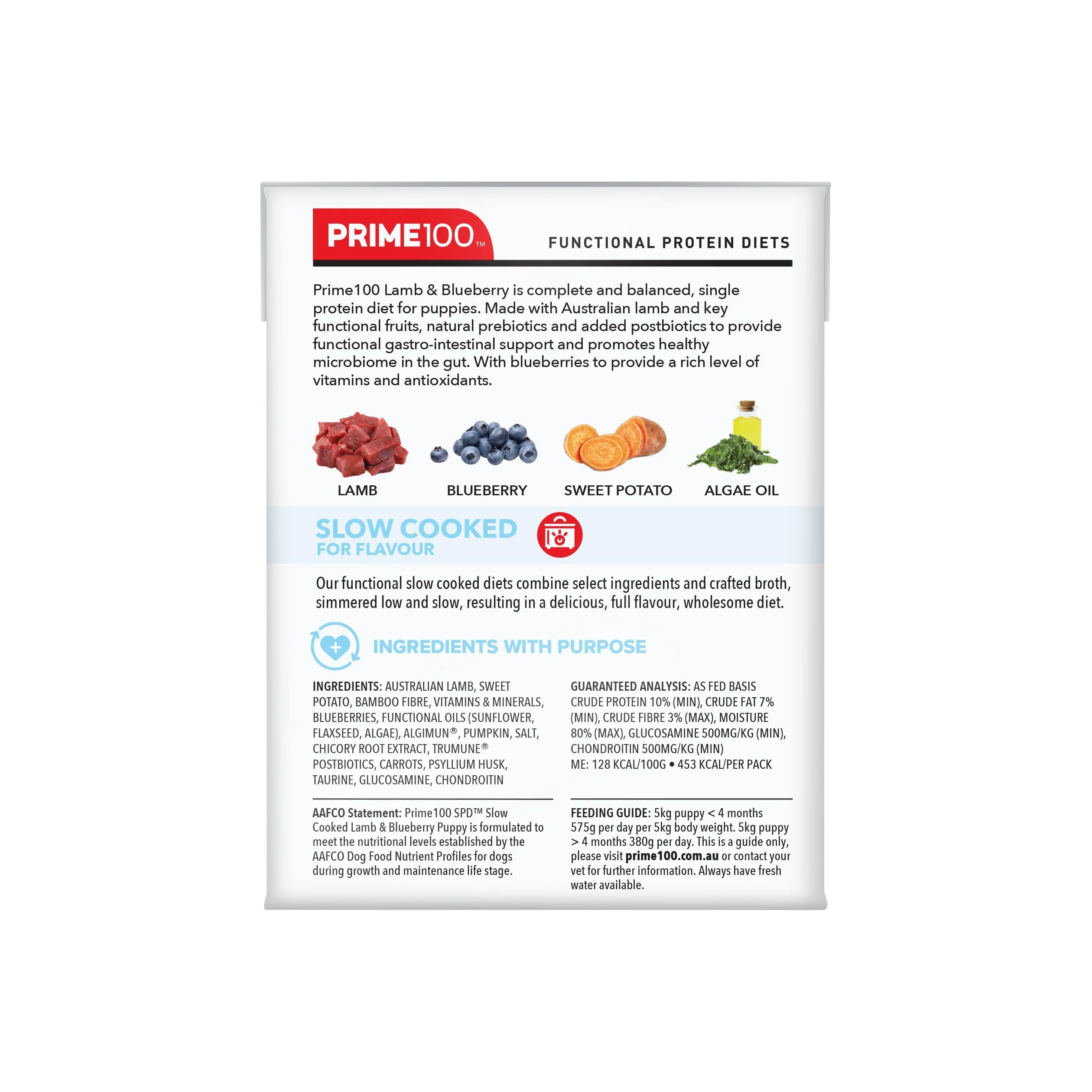 Prime 100 Slow Cooked Lamb and Blueberry Puppy Dog Food 354g x12 - Image 11